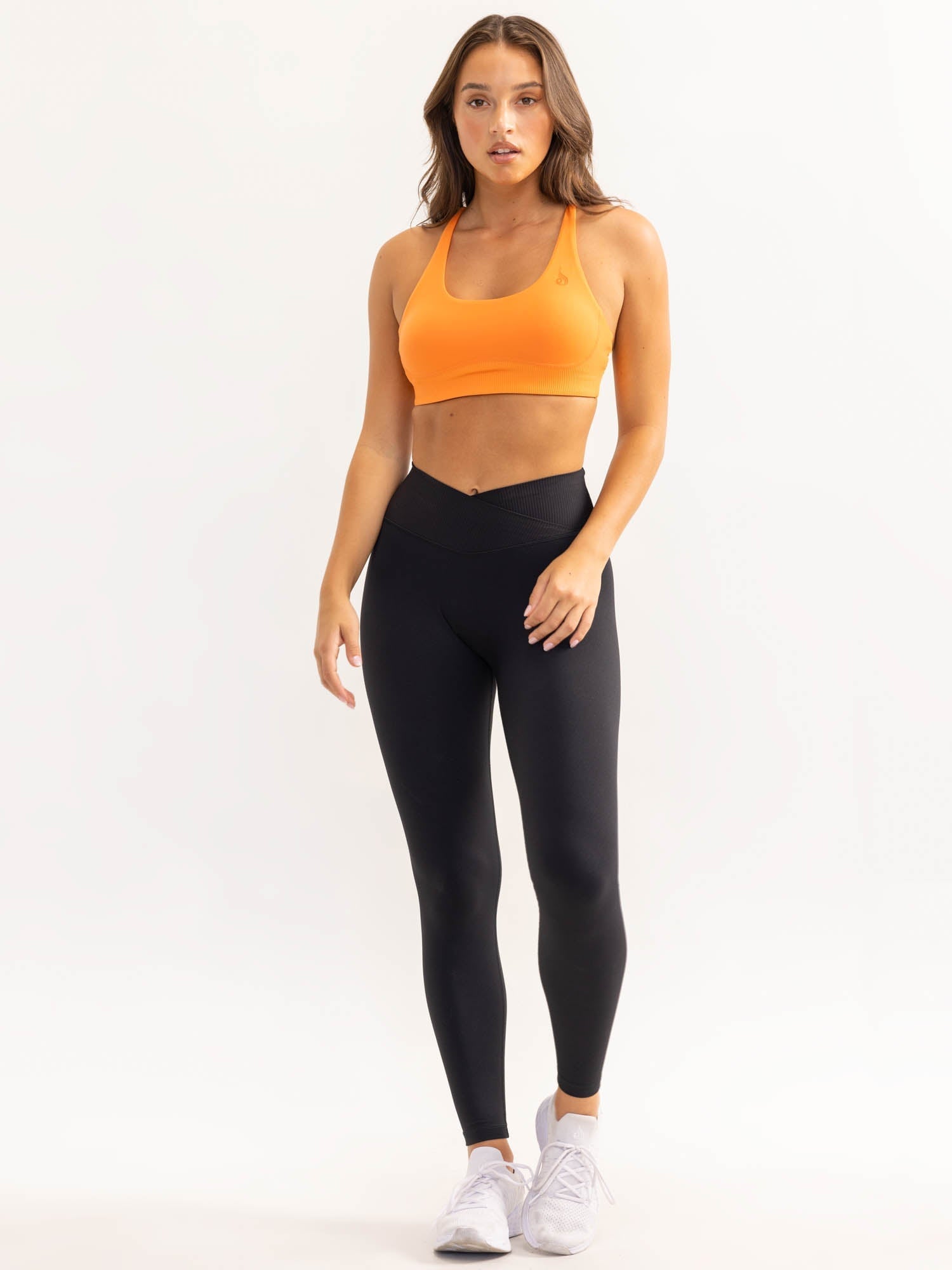 Active Scoop Neck Sports Bra for Women - Breathable Workout Top in Tangerine Orange | Yoga, Running, Gym & Fitness Training