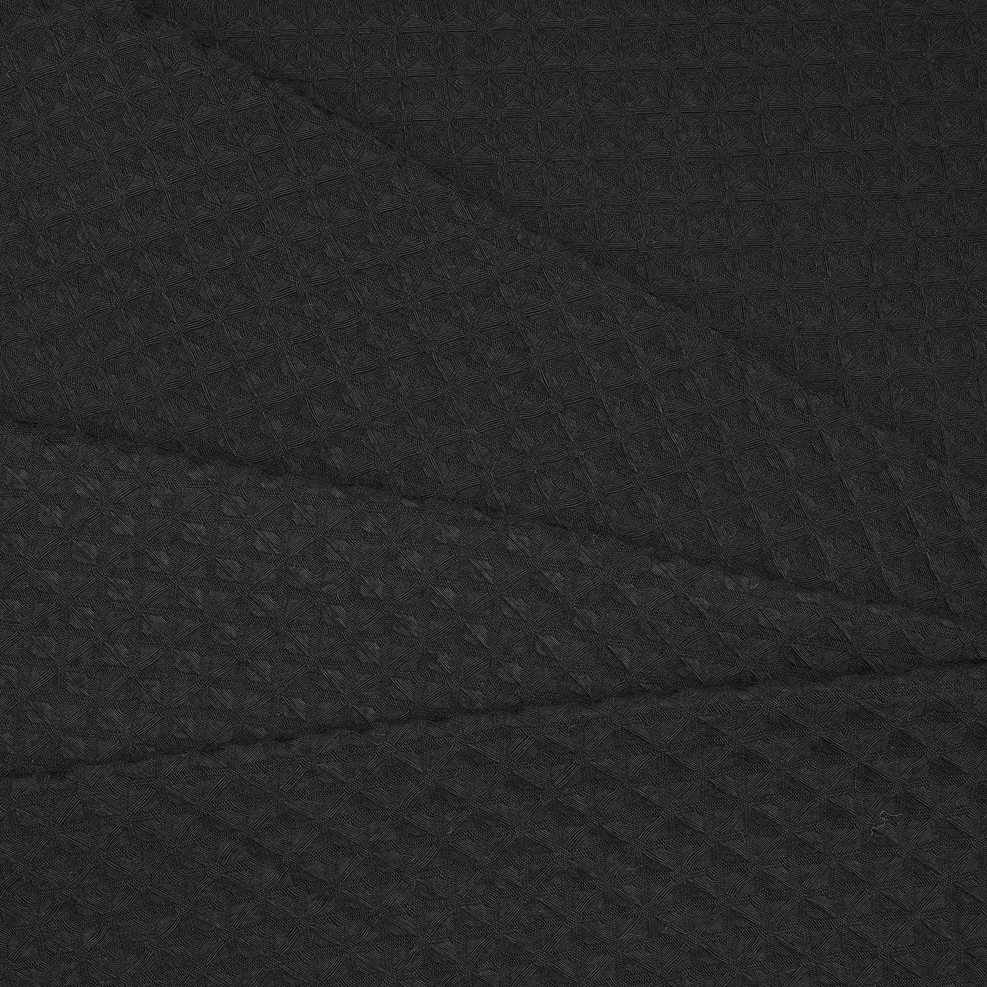 River Dream Black Fabric Shower Curtain Set - Cotton Blend Waffle Weave with Snap-in Replacement Liner (54x80 Inches) - Waterproof Bathroom Decor for Modern Homes & Hotels
