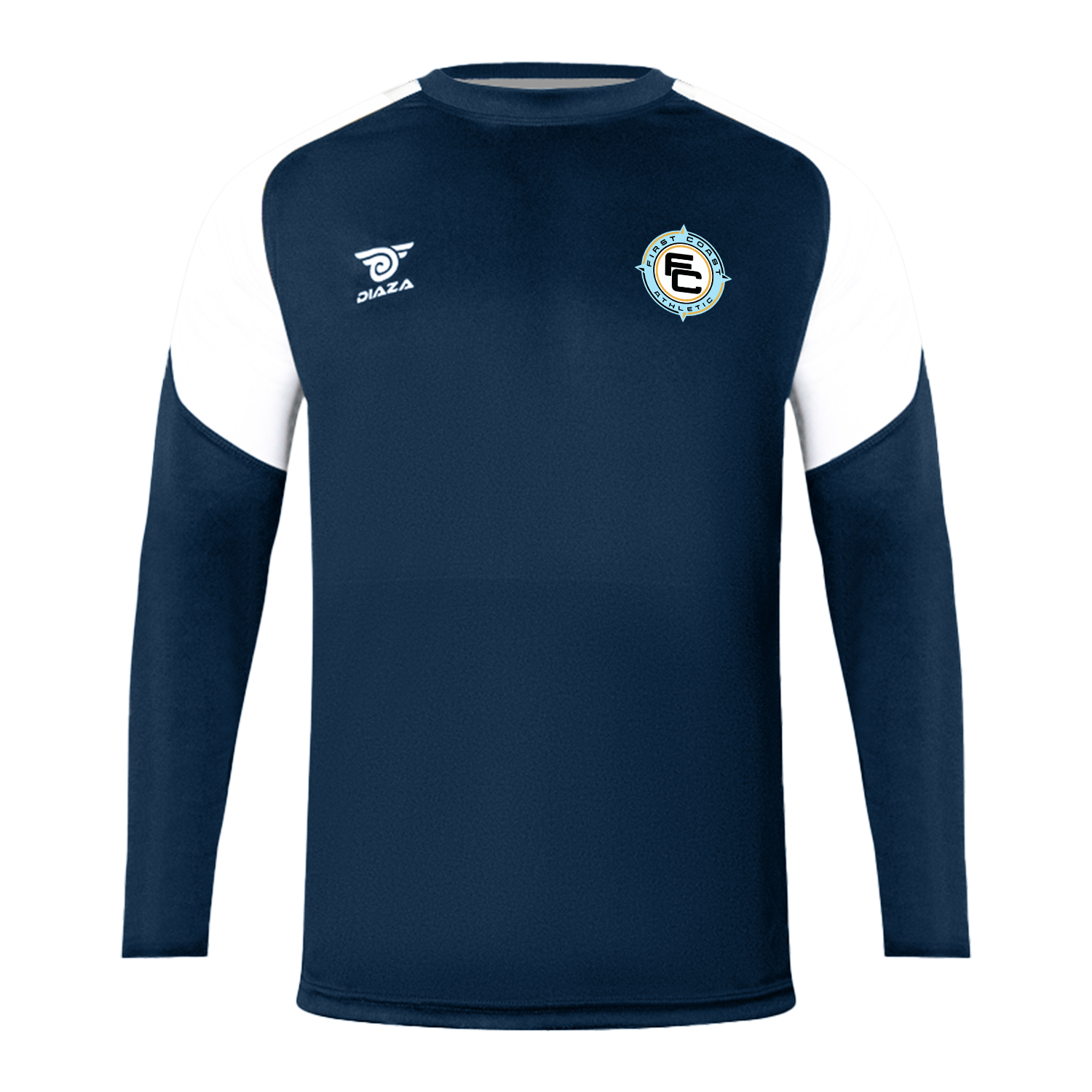 First Coast Athletic Long Sleeve Training Shirt for Men - Navy Blue Performance Workout Top for Gym, Running & Outdoor Activities