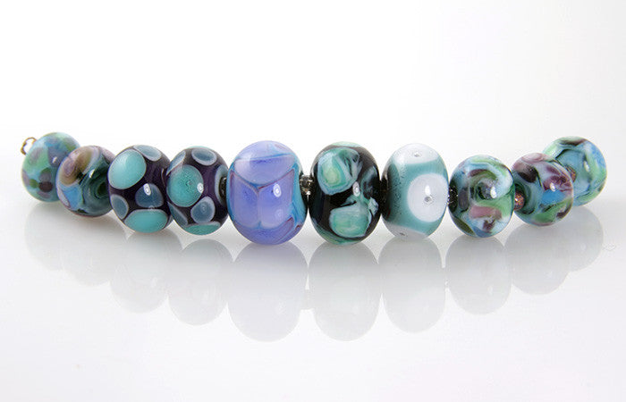 Handmade Teal Lampwork Glass Beads for Jewelry Making - DIY Craft Supplies for Necklaces, Bracelets & Earrings - Perfect for Boho, Wedding & Gift Projects