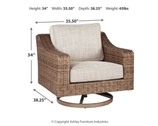 Beachcroft Swivel Lounge Chair - 360° Rotating Patio Furniture with Adjustable Backrest - Perfect for Poolside, Backyard, and Outdoor Relaxation