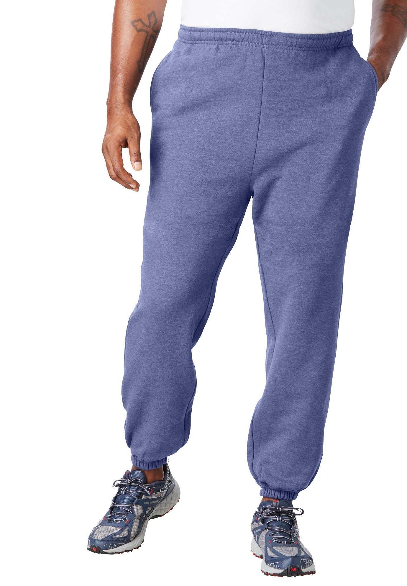 KingSize Men's Big & Tall Fleece Elastic Cuff Sweatpants - Warm & Comfortable Lounge Pants for Casual Wear, Home Relaxing & Outdoor Activities