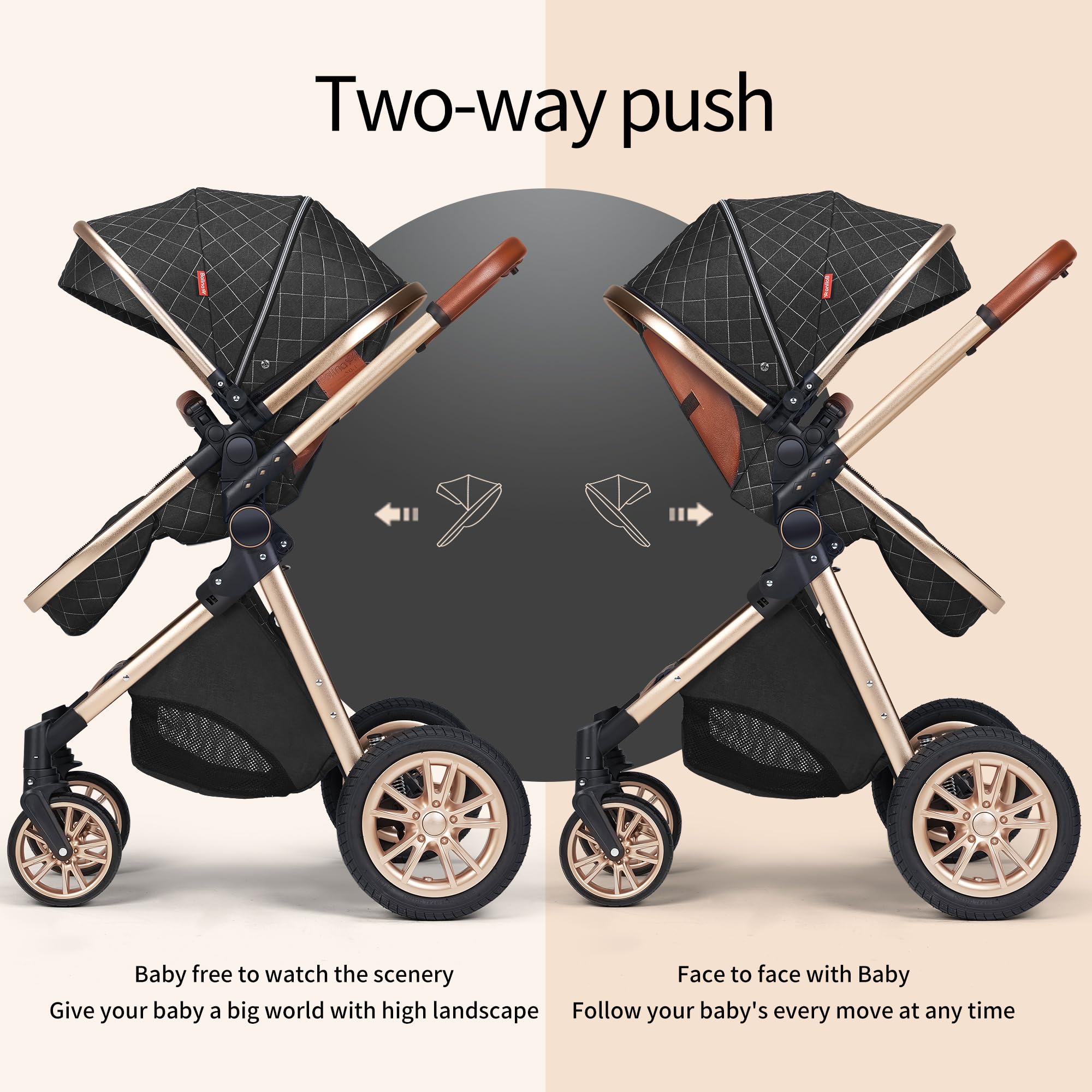 3-in-1 Convertible Baby Stroller with Bassinet & Toddler Seat - Lightweight Foldable Travel Stroller for Newborn to Toddler - Adjustable Reversible Seat & Canopy (Dark Gray) - Perfect for Shopping, Travel & Daily Walks
