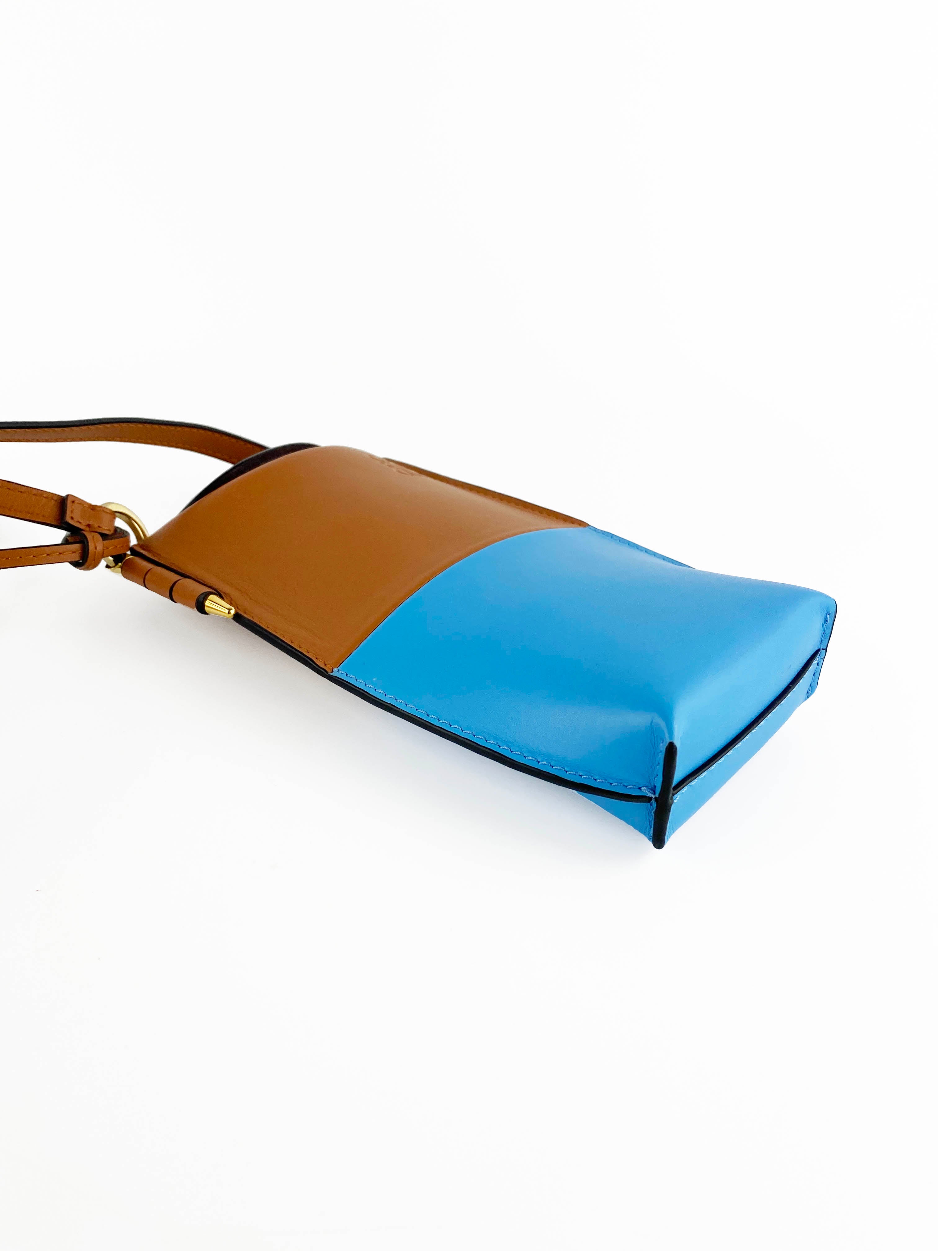 Loewe Blue and Tan Gate Pocket Bag - Stylish Crossbody Bag for Women | Perfect for Work, Travel & Everyday Use