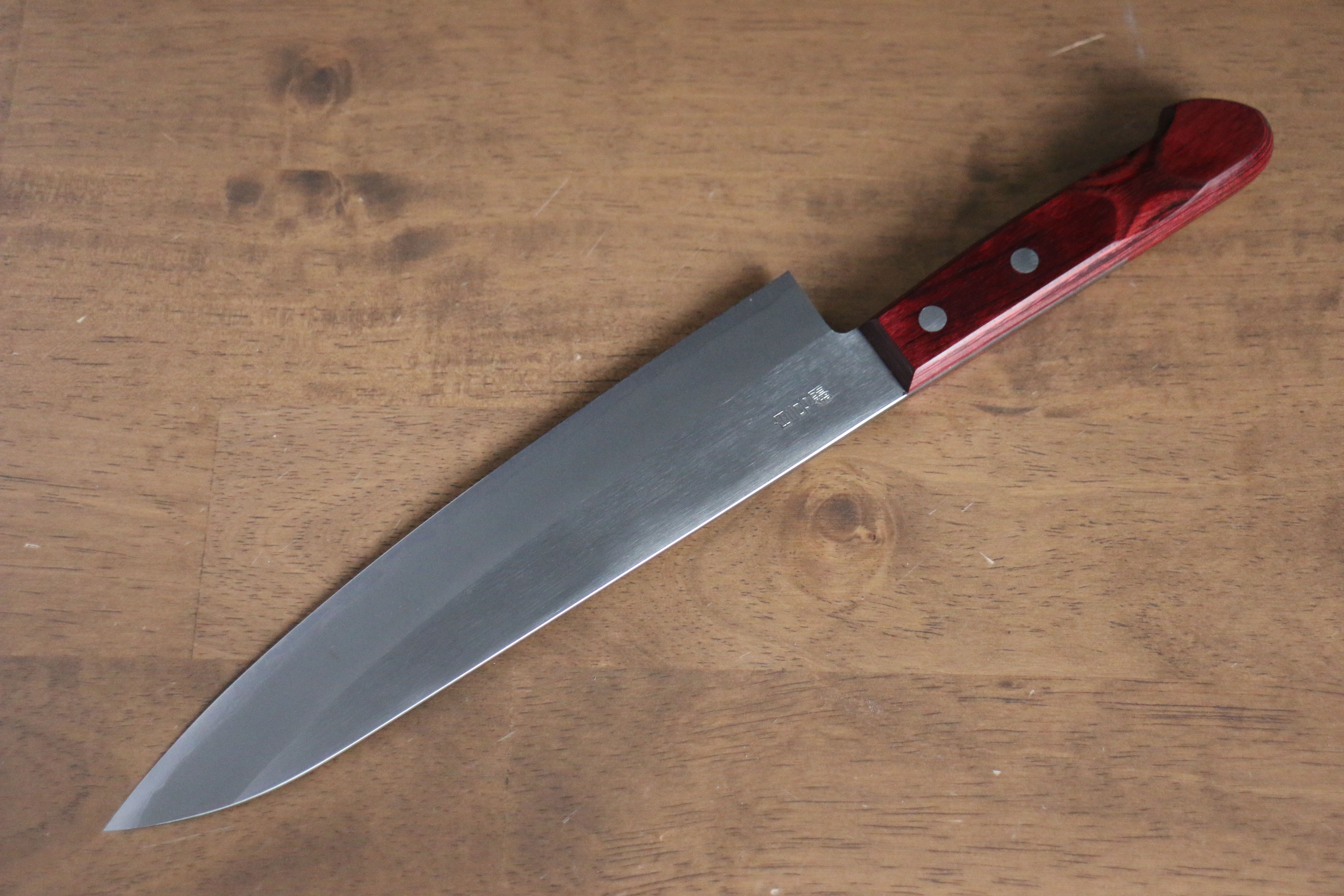 Premium Nao Yamamoto White Steel No.2 Gyuto Chef Knife 210mm - Japanese Red Pakka Wood Handle - Professional Kitchen Knife for Sushi, Meat Cutting & Precision Cooking