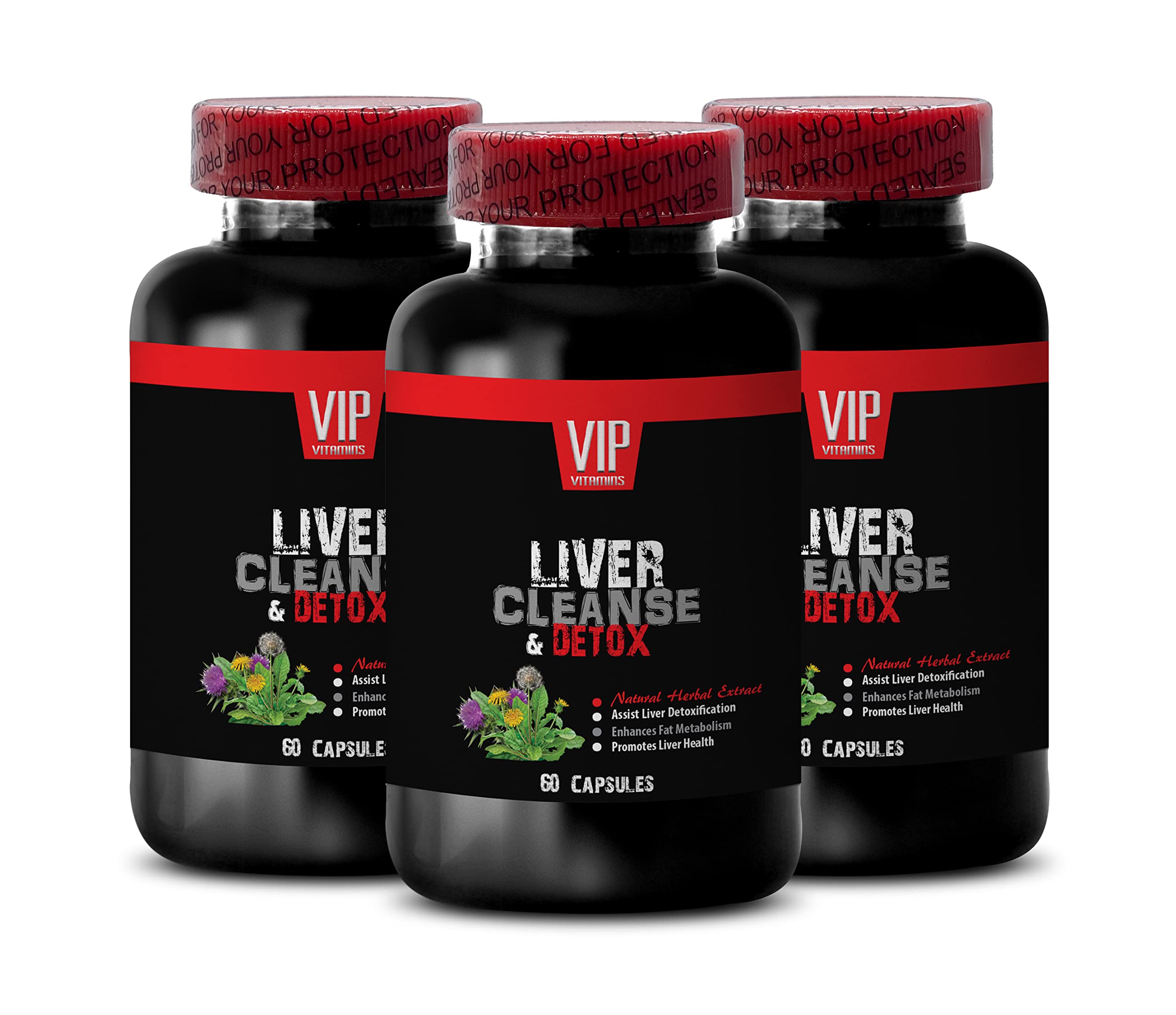 Liver Cleanse & Detox Supplement with Milk Thistle Extract - 180 Capsules (3 Bottles) for Liver Support, Detoxification & Digestive Health - Perfect for Daily Wellness & Post-Alcohol Recovery
