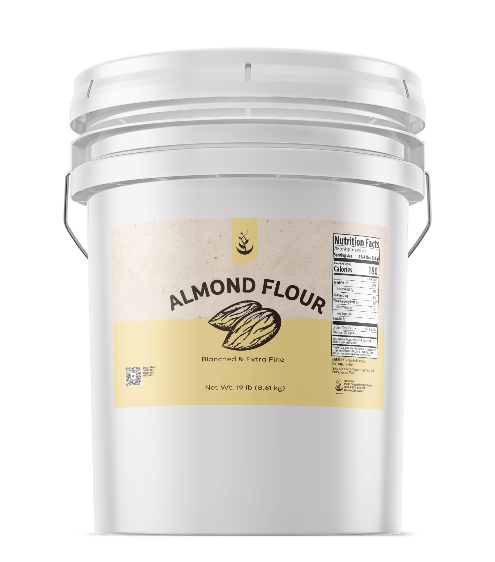 Pure Original Ingredients Almond Flour (5 Gallons) - Gluten-Free, Non-GMO, Keto-Friendly for Baking, Cooking & Healthy Recipes