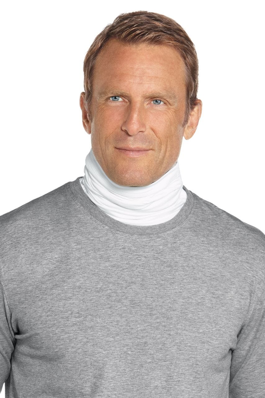 Key West Sun Neck Gaiter - UPF 50+ UV Protection, Breathable & Lightweight White Face Cover for Outdoor Activities - Perfect for Hiking, Cycling, Beach & Travel