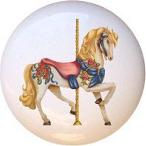 Vintage Carousel Horse Ceramic Drawer Pulls - Handcrafted Cabinet Knobs for Dressers & Furniture (Set of 10) - Perfect for Boho Farmhouse Decor & DIY Home Renovation Projects