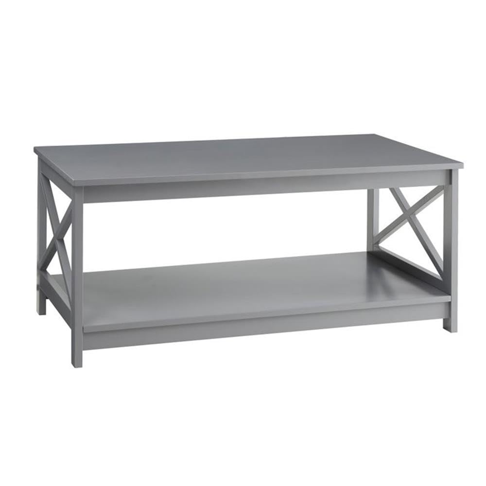 Pemberly Row Gray Coffee Table - Modern Living Room Furniture for Home Decor & Entertainment