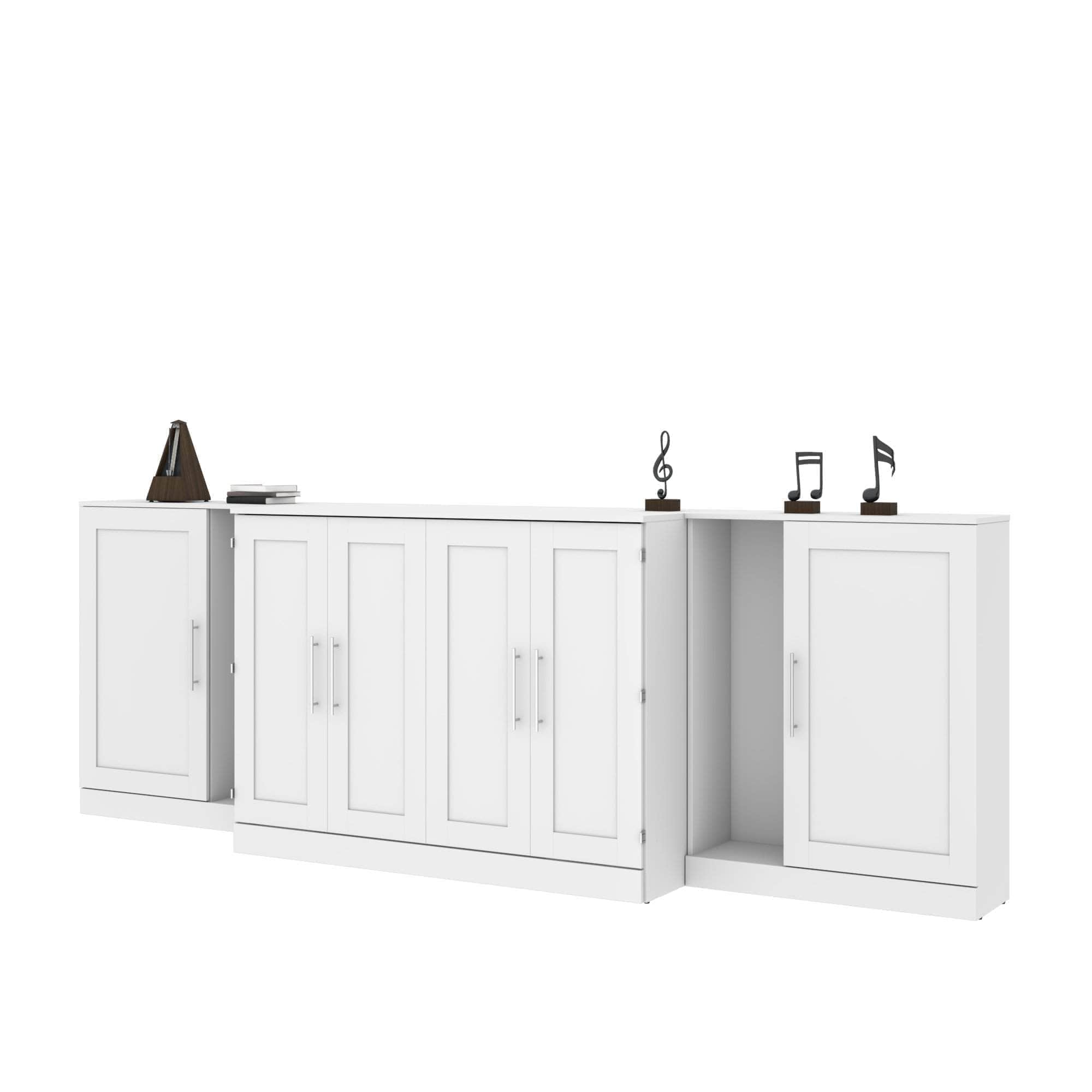 Pur Full Murphy Cabinet Bed with Mattress & 2x36