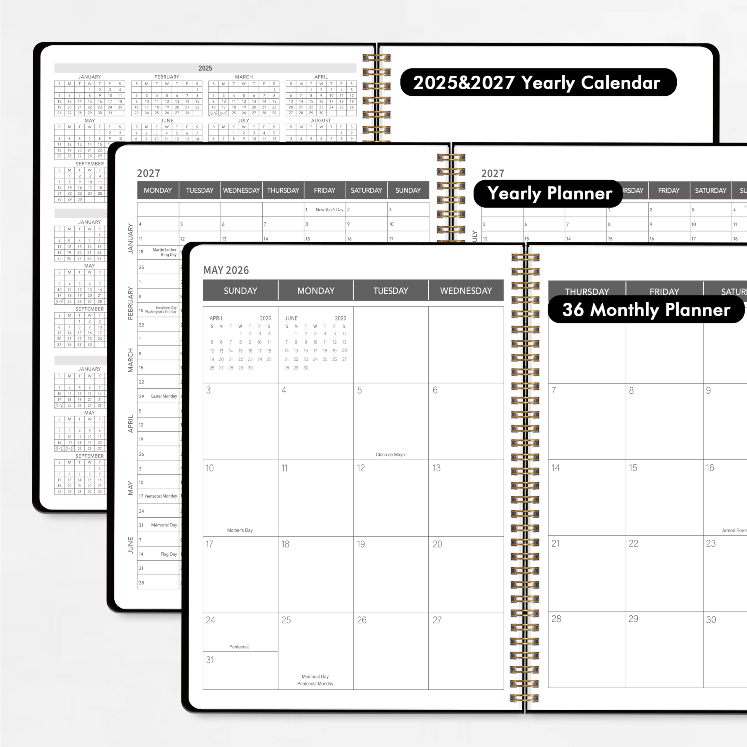 KAICN 36-Month Planner 2025-2027 | January 2025 - December 2027 Calendar | 8.5