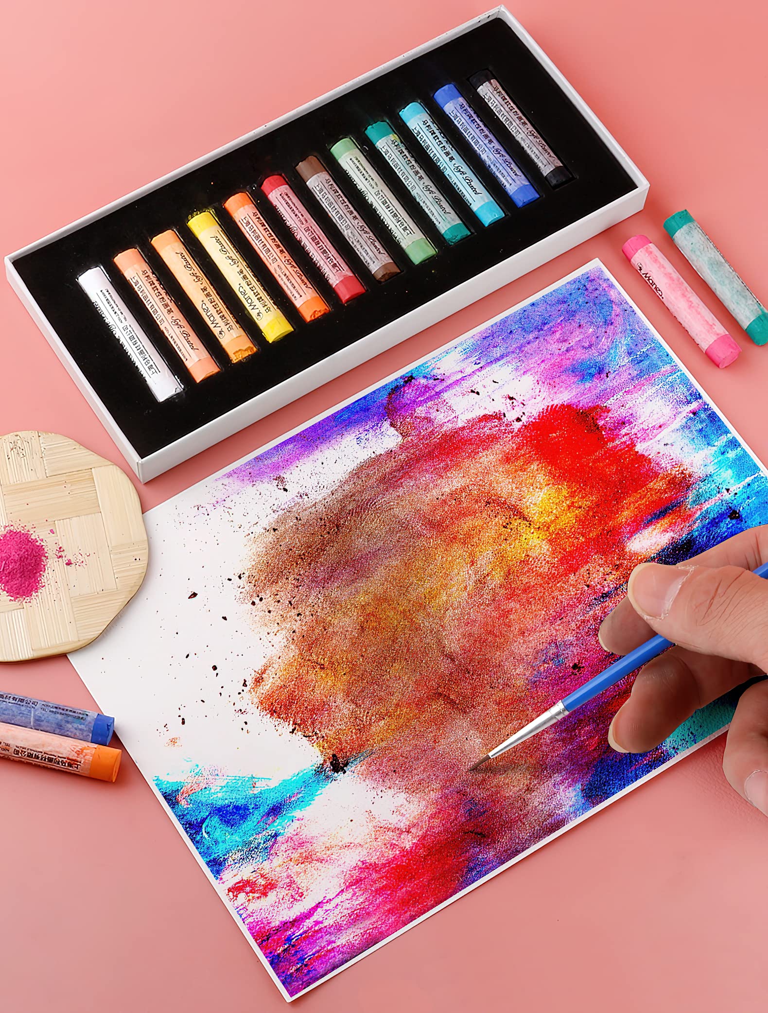 Professional Soft Pastel Chalk Set - 12 Vibrant Colors for Artists, Sketching & Drawing | Ideal for Art Classes, Portraits & Landscape Painting