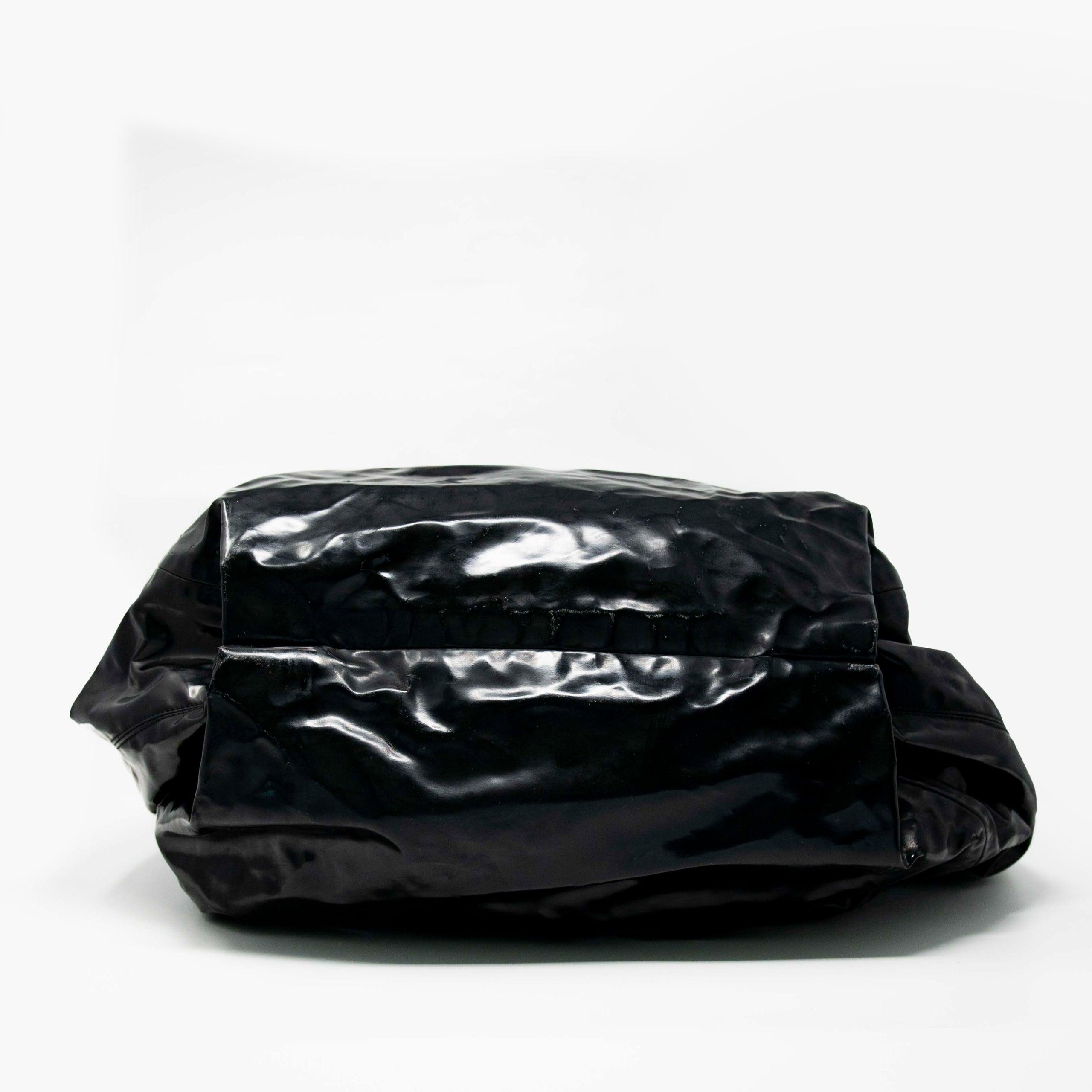 Chanel Black Vinyl XL Cabas Hobo Bag - Luxury Designer Shoulder Tote for Women | Perfect for Work, Travel & Everyday Use