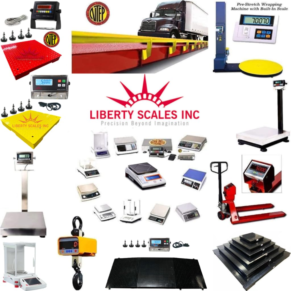 Liberty 15' Scale Cable with 4+4 Connectors for Indicator & Floor Scale - Heavy Duty Industrial Weighing Equipment Accessory for Warehouses, Factories & Retail Stores
