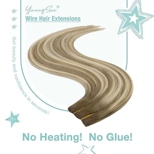 Premium 100% Human Hair Wire Hair Extensions for Women - Clip-In, Heat Resistant, Natural Look for Daily Styling & Special Occasions