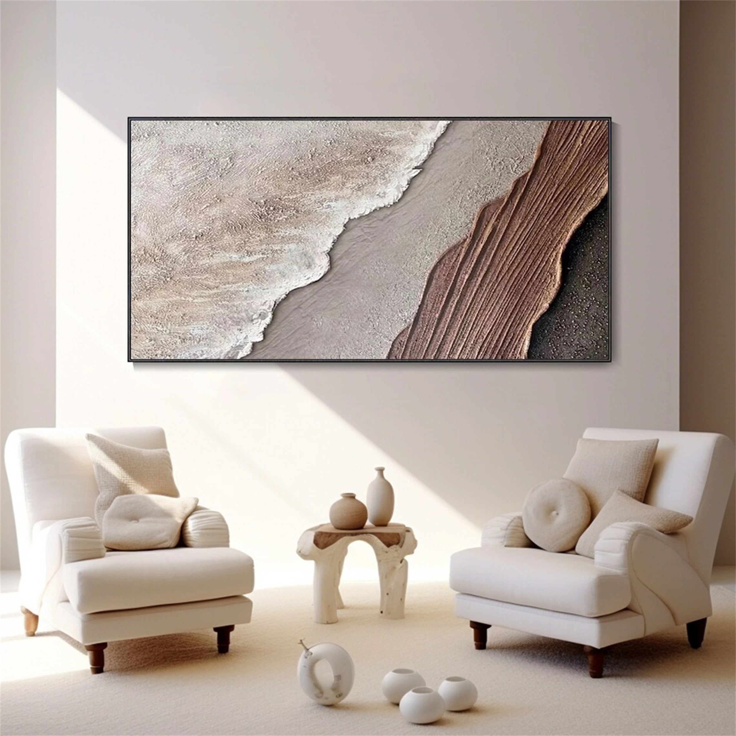 Ocean And Sky Painting #OS 097 - Handmade Canvas Wall Art for Home & Office Decor - Perfect for Living Room, Bedroom or Gift