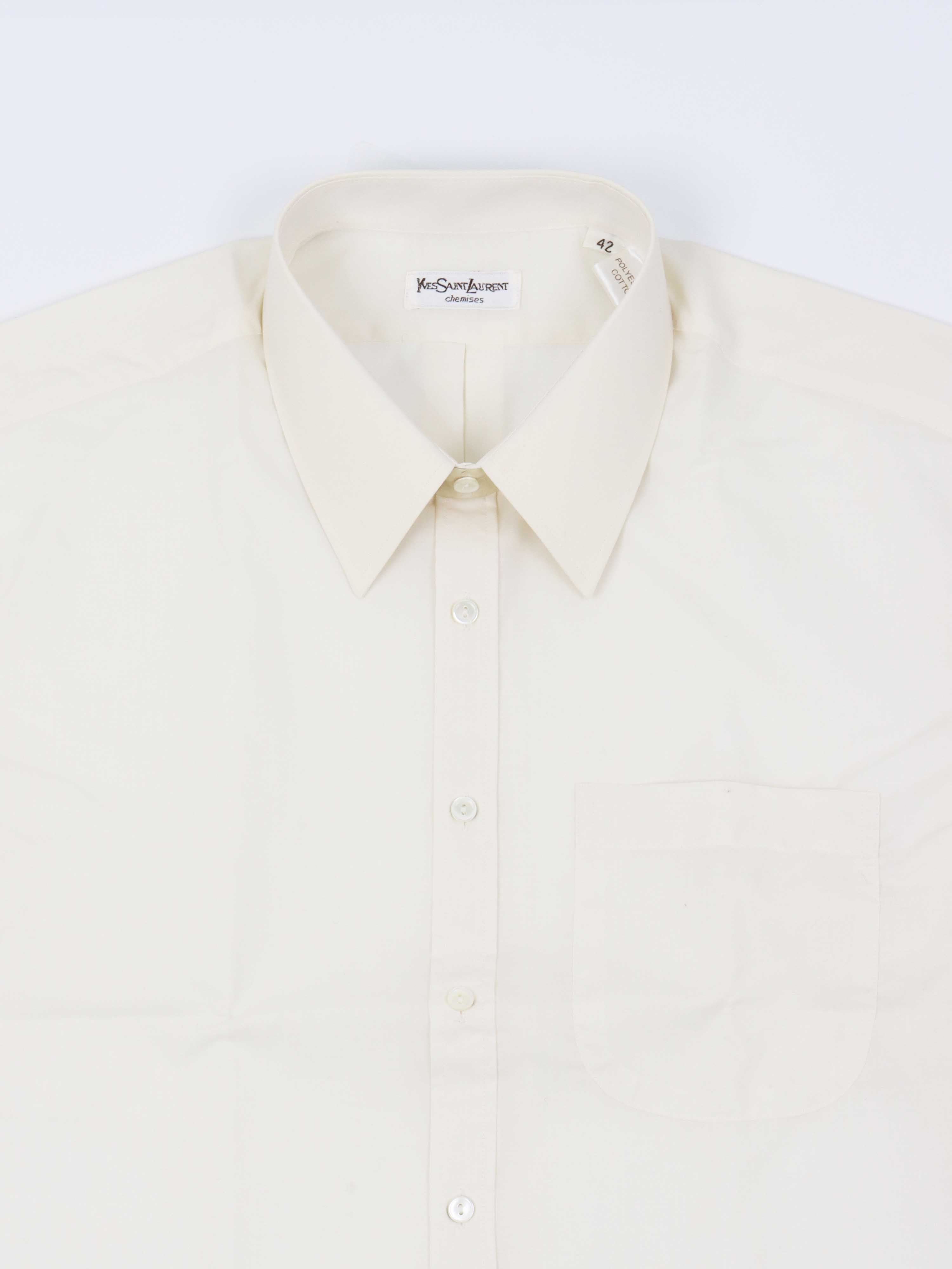 Yves Saint Laurent Men's Dress Shirt Size 42 - Slim Fit Luxury Cotton Button Down Shirt for Business, Office & Formal Occasions