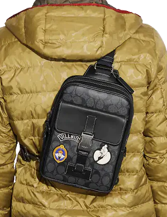 Coach Disney x Coach Signature Canvas Track Pack with Patches - Stylish Backpack for Work, Travel & Everyday Use