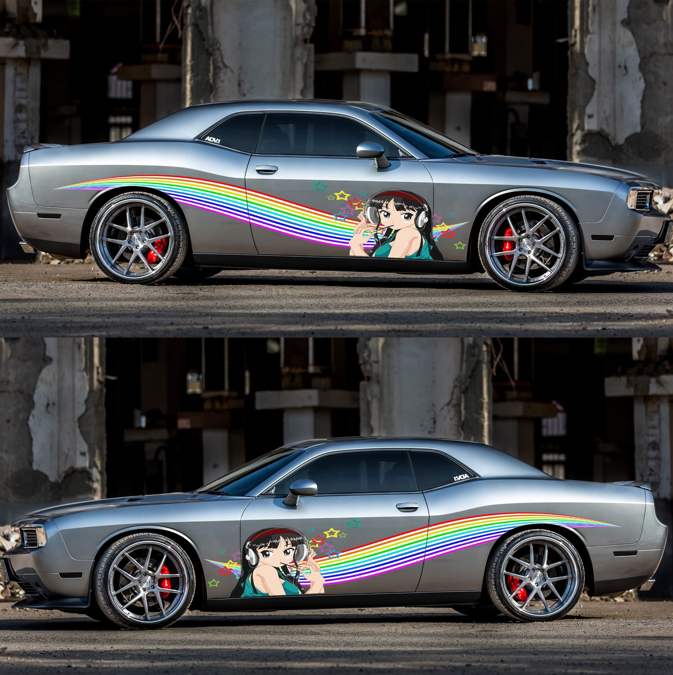 Anime Girl Car Stickers - Large 26x90 One Piece Manga Decals for Cars, Sexy Anime Girl Decals for Men - Waterproof Vinyl Vehicle Decoration for Windows, Laptops, Motorcycles (Multi Style ZYO_5)
