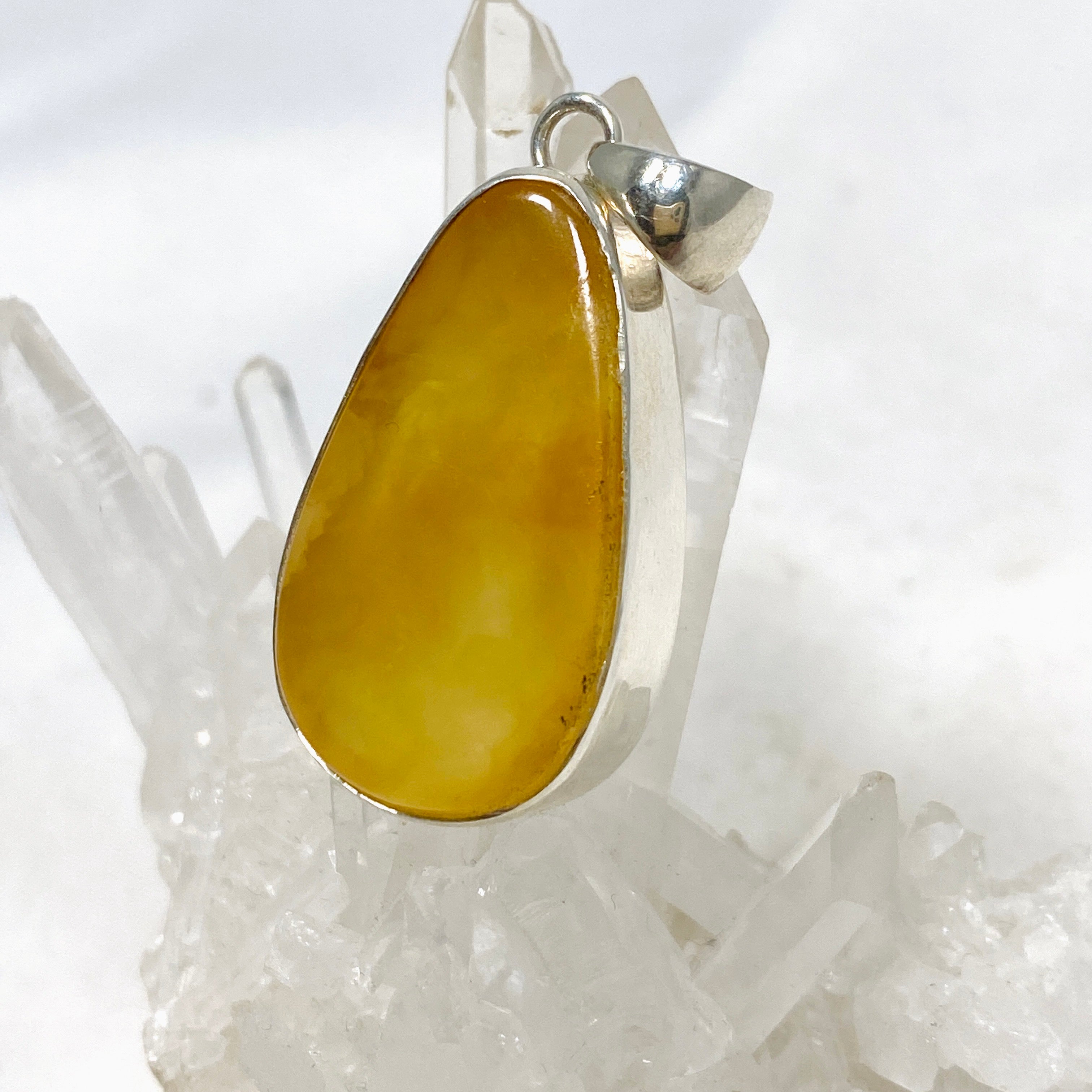 Natural Amber Teardrop Pendant Necklace - Genuine Baltic Amber Jewelry KPGJ4341 for Women, Gift for Her, Perfect for Everyday Wear & Special Occasions