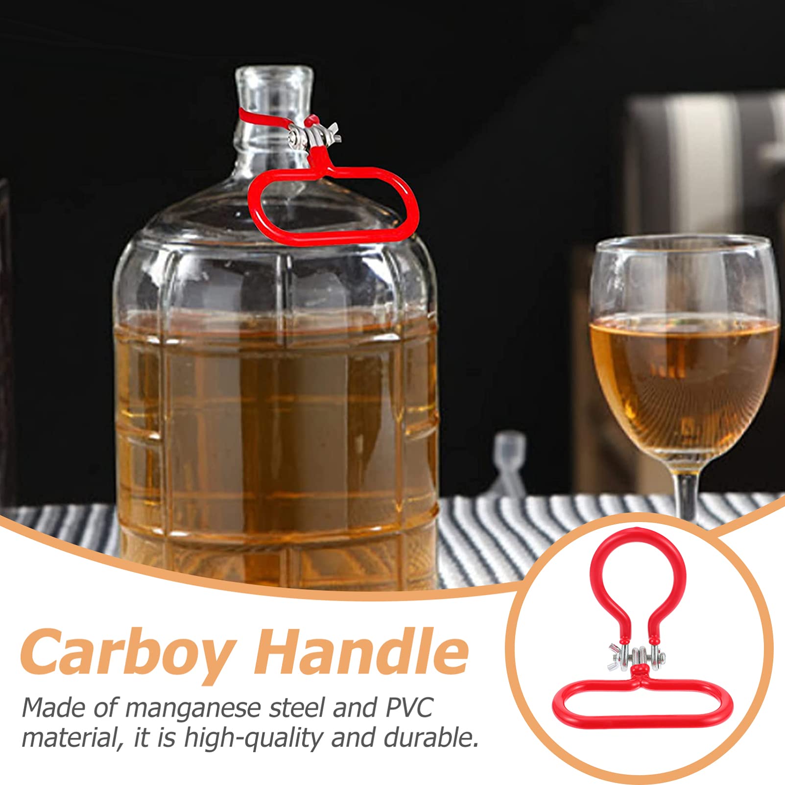 Hemoton 1-Piece Heavy Duty Iron Water Bottle Lifter - 3 Gallon Jug Handle, Carboy Holder for Glass Water Pitchers & Fermenters - Perfect for Home Brewing, Water Storage & Kitchen Use