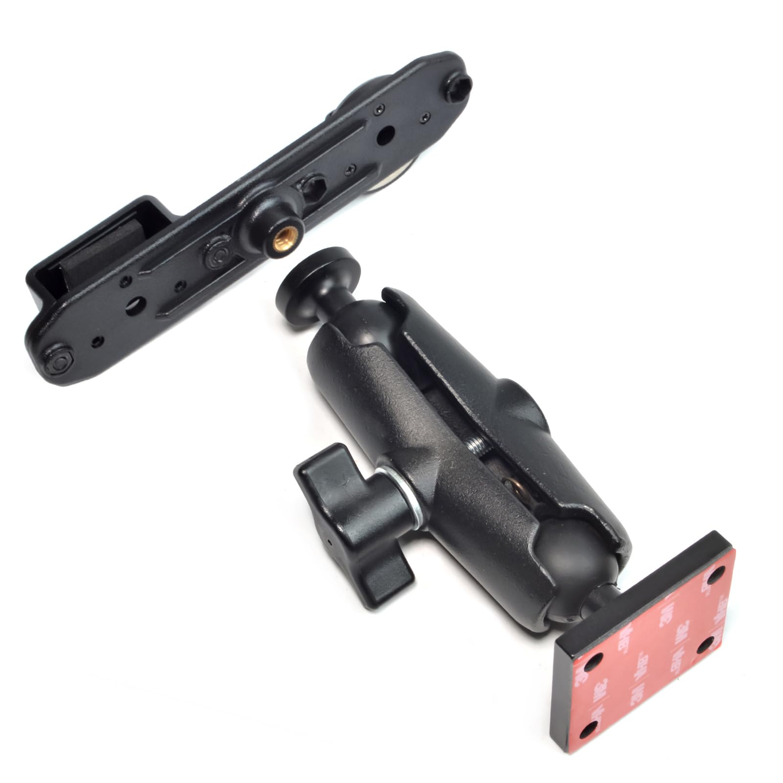 HYS Heavy Duty Drill Base Tablet Holder Mount for Trucks & Vehicles - Aluminum Arm Stand for HT Radios (Motorola SL300, APX6000, APX8000) & CB Radio Mics - Perfect for Police, Construction & Fleet Management Use