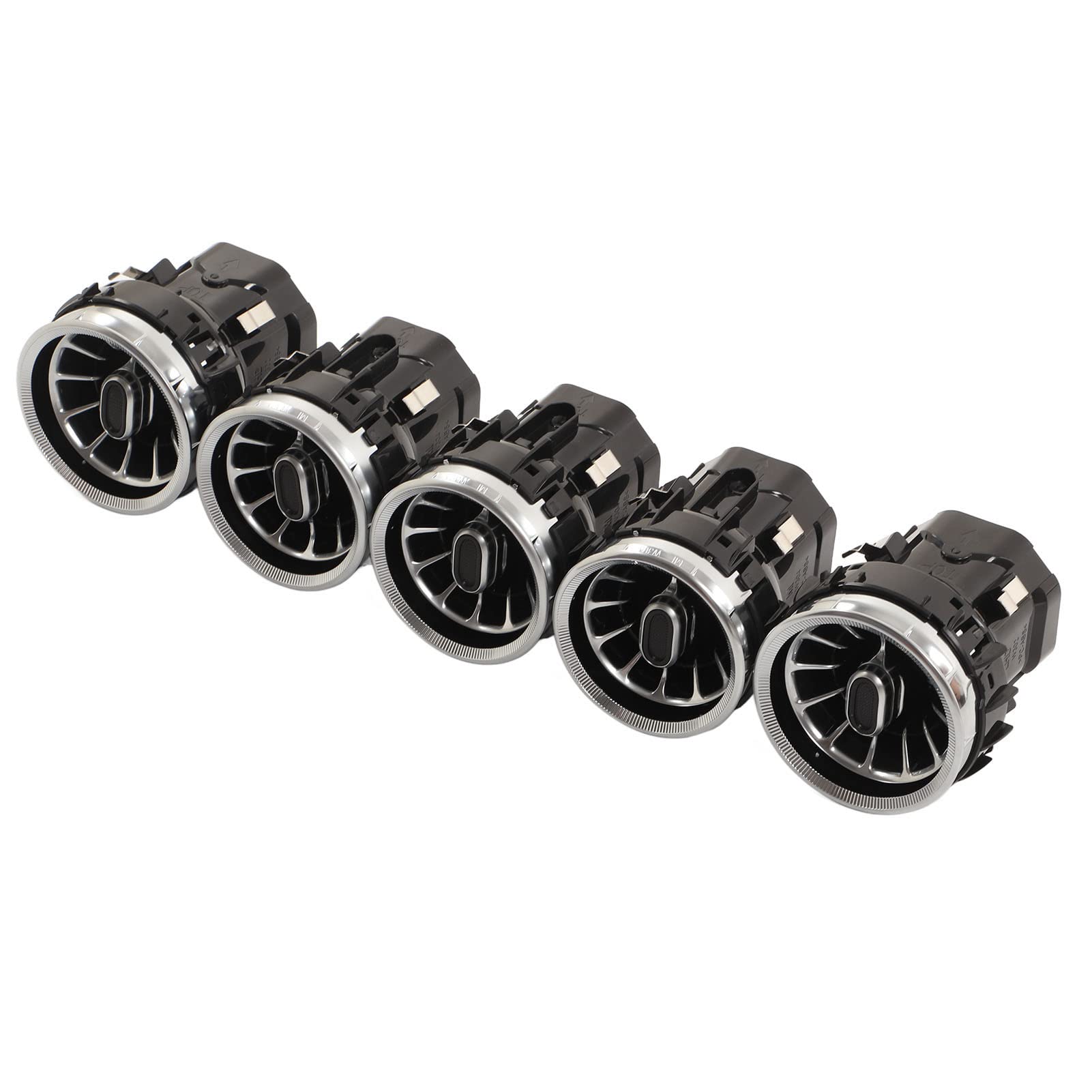 64 Color LED Car Ambient Light Kit - 5pcs Matte Chrome Turbine Air Vent Lights with Stylish Design | Perfect for Interior Car Decor, Night Driving & Custom Vehicle Lighting