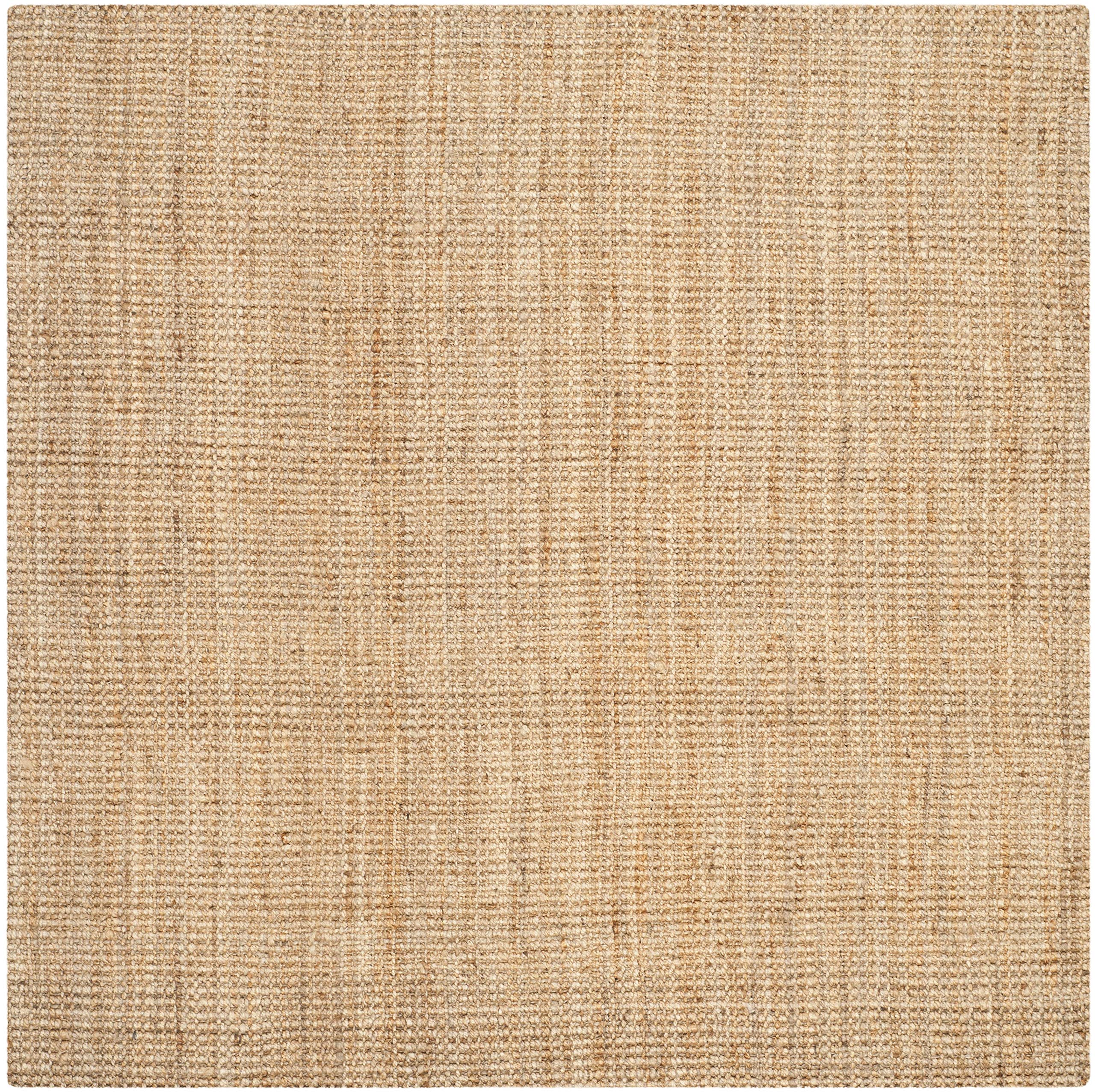 SAFAVIEH Handmade Natural Jute Area Rug 7' x 7' Square - Farmhouse Style, Durable for High Traffic Areas, Eco-Friendly Fiber - Perfect for Living Room, Bedroom & Home Decor (NF747A)