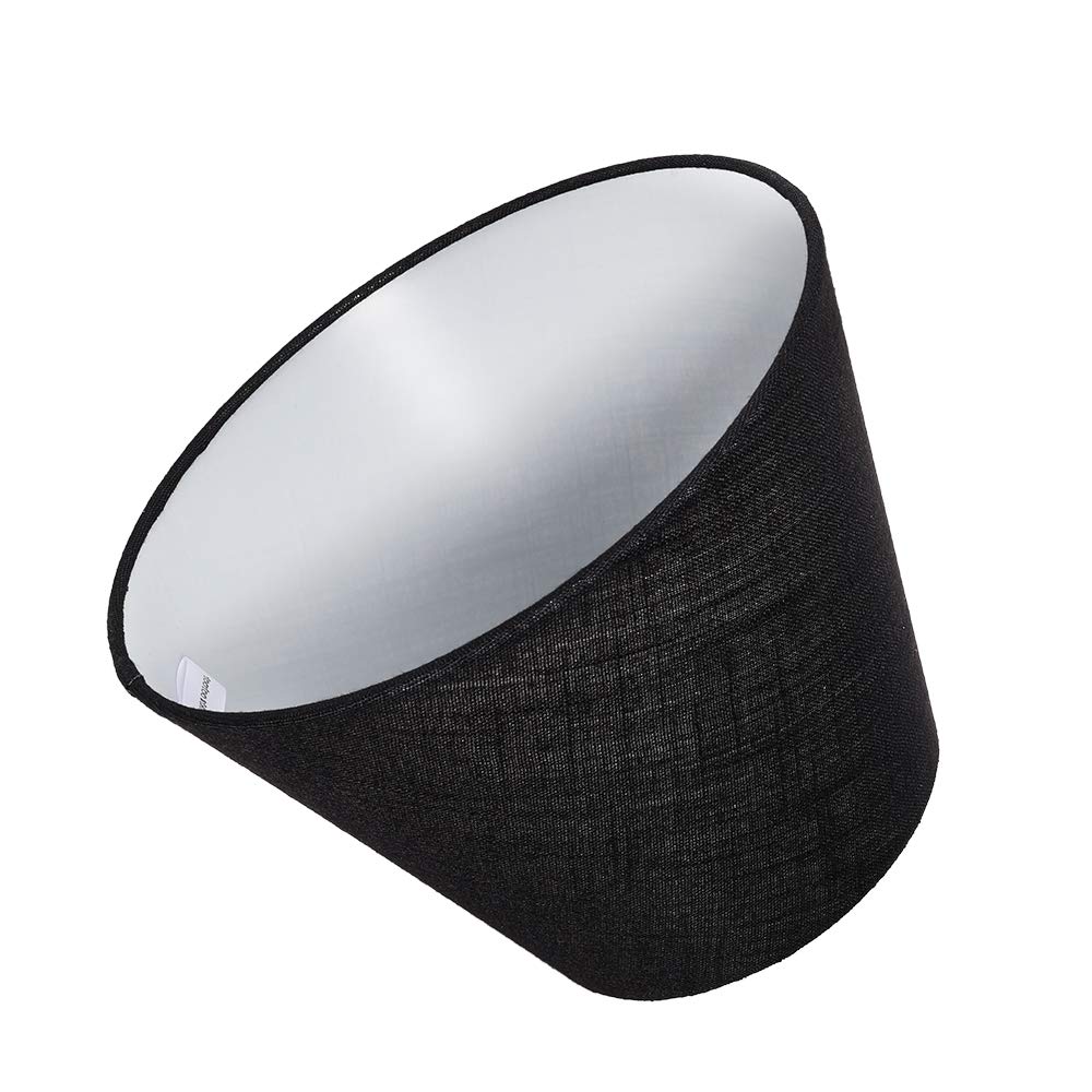 TOOTOO STAR Black Fabric Lamp Shade for Table & Floor Lamps - 6x10x7.5 Inch Spider Fitter Replacement - Perfect for Living Room, Bedroom, Office Lighting Decor