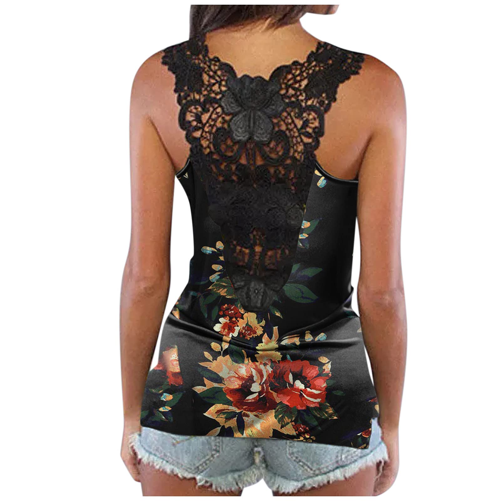 Women's Boho Floral Print V-Neck Cami Top - Loose Fit Sleeveless Tank for Summer, Beach, Music Festivals & Casual Outfits