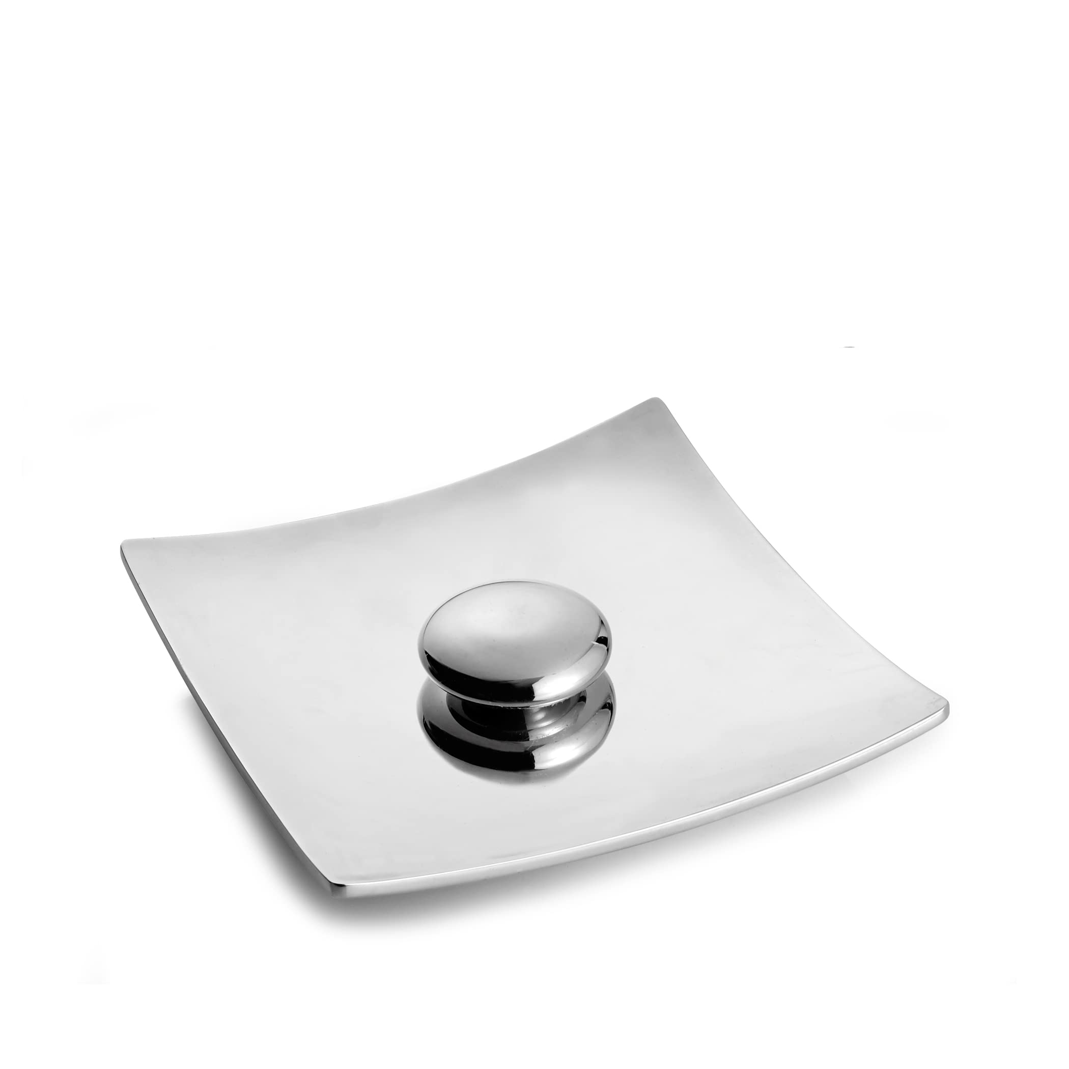 Nambé Metal Alloy Napkin Holder - 8x8 Inch Elegant Tabletop Organizer for Kitchen Countertops, Dining Tables | Perfect for Weddings, Parties, Events | Indoor & Outdoor Use | Durable Stainless Steel Design for Everyday Entertaining