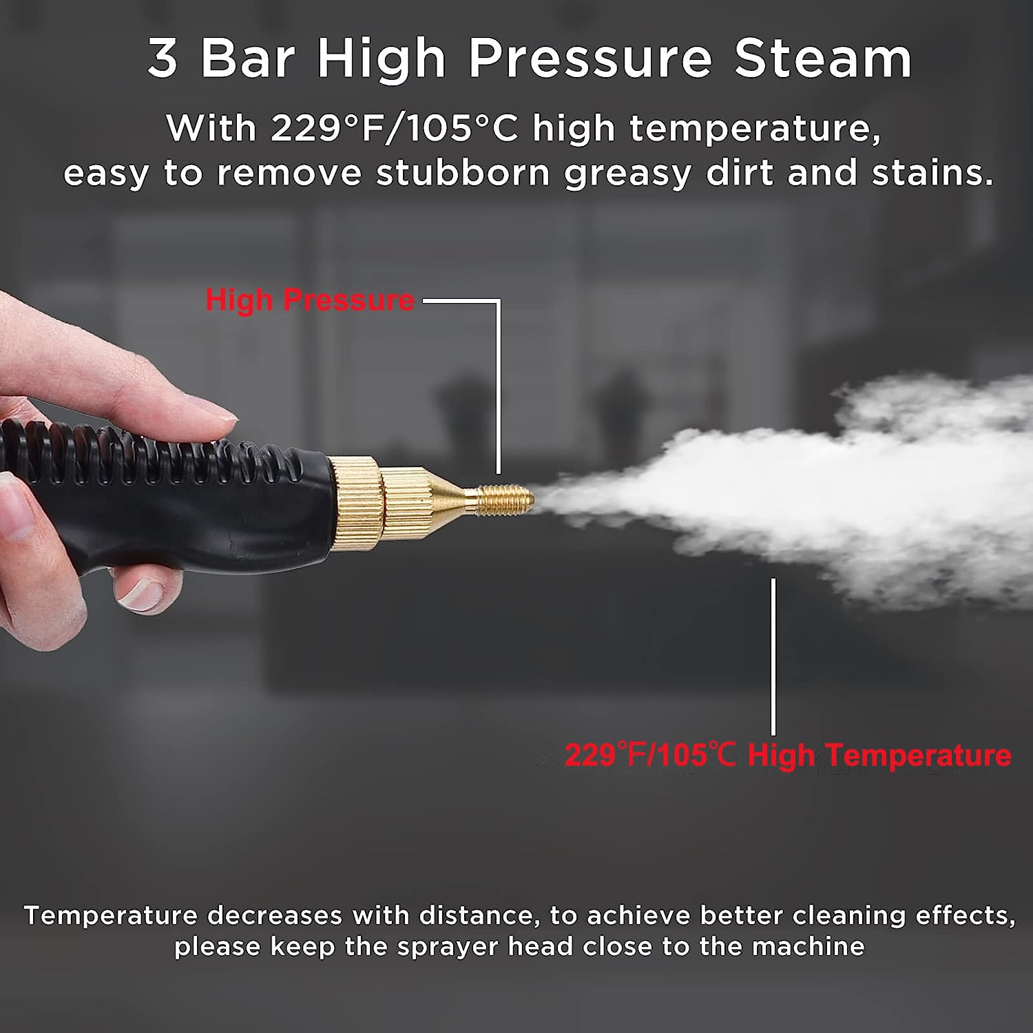 2500W Handheld Steam Cleaner for Home & Car - Fast Heating, 3 Brush Heads