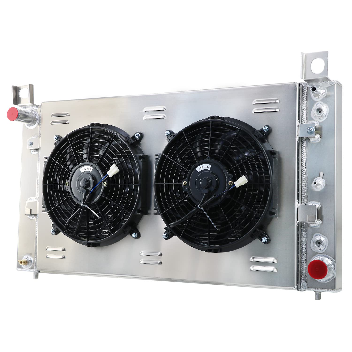 High-Performance 3-Row Aluminum Radiator for 1999-2013 Chevy GMC Silverado Sierra 1500 2500 Yukon Tahoe V8 Engine - Includes Cooling Fan Shroud & Relay Kit | Perfect for Off-Roading, Towing & Heavy-Duty Use