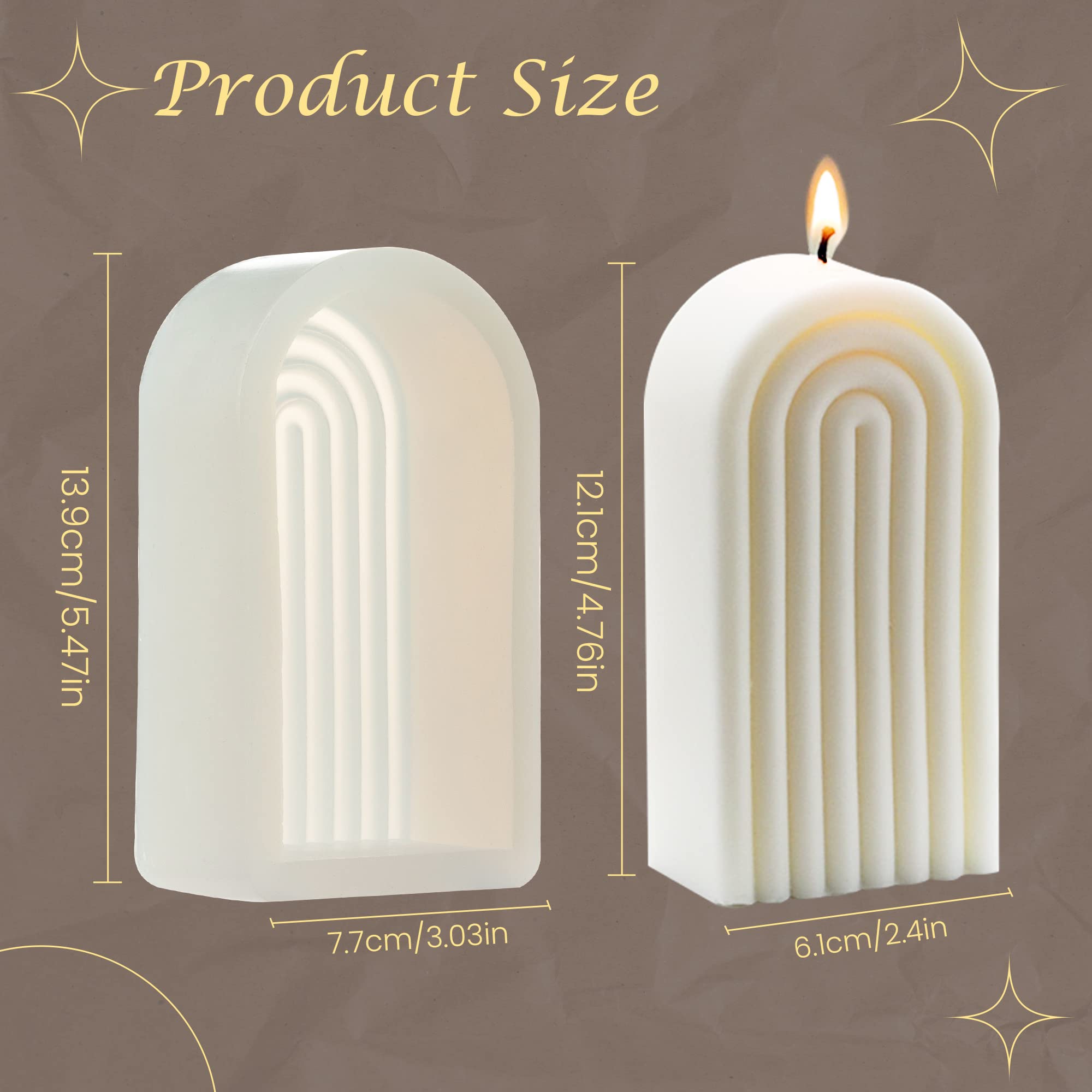 RONRONS Silicone Candle Molds for Candle Making - Christmas Pillar Candle Molds, Reusable & Flexible Candle Soap Molds for DIY, Home Decor, Gifts, Wedding & Holiday Crafts