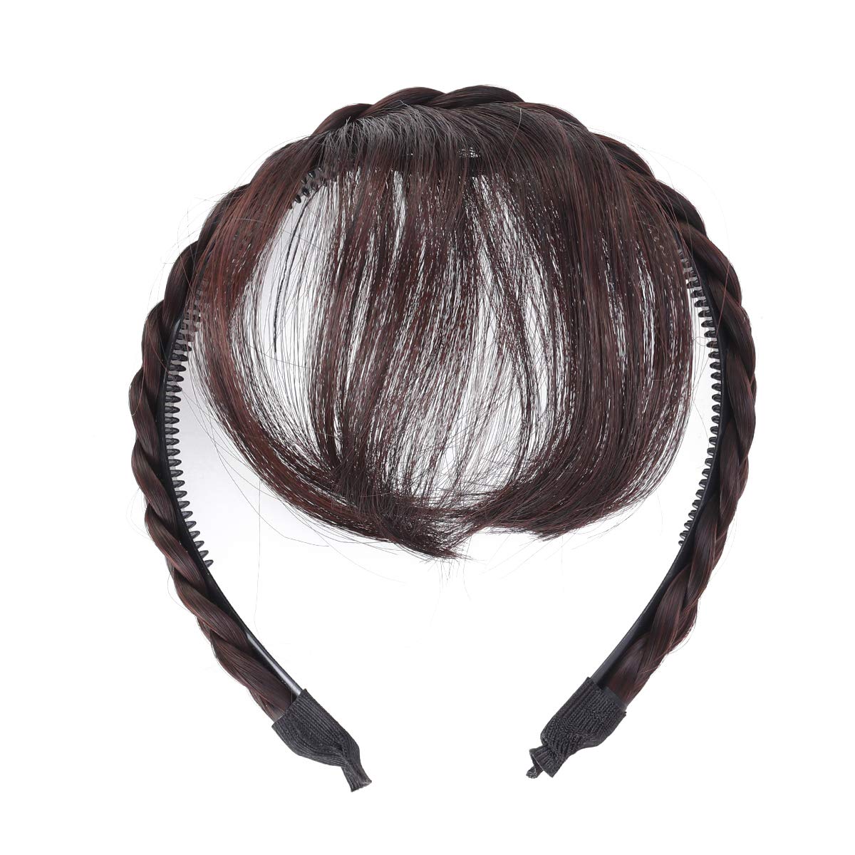 VIEWS Synthetic Front Hair Bangs Fringe Hair Extensions Headband Wig for Women & Girls - Dark Brown | Perfect for Cosplay, Costume Parties & Everyday Styling