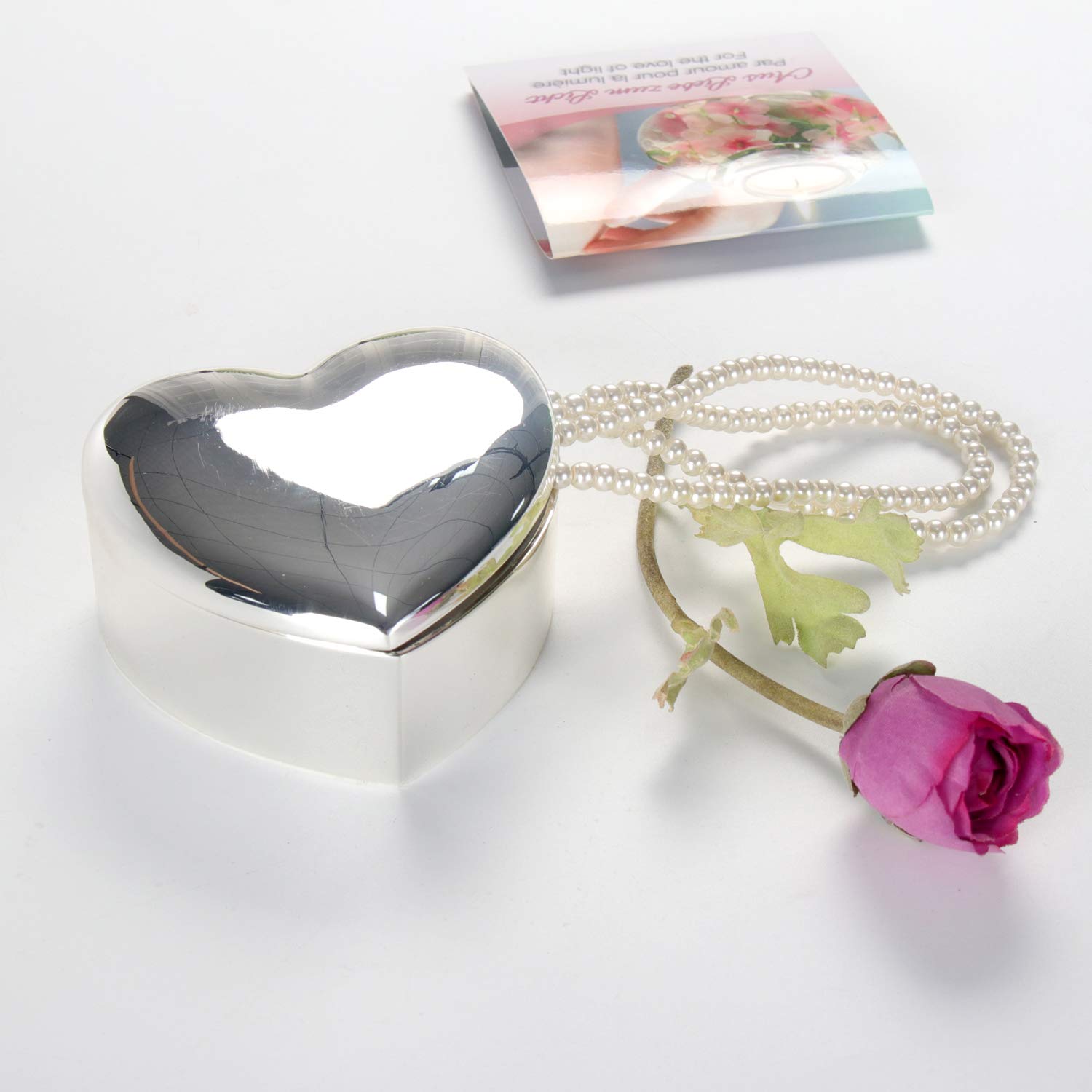 LASODY Silver Heart Keepsake Jewelry Box - Elegant Trinket Storage for Women & Girls, Perfect for Home Decor, Wedding Gifts & Jewelry Organization - Holds Rings, Necklaces & Small Treasures