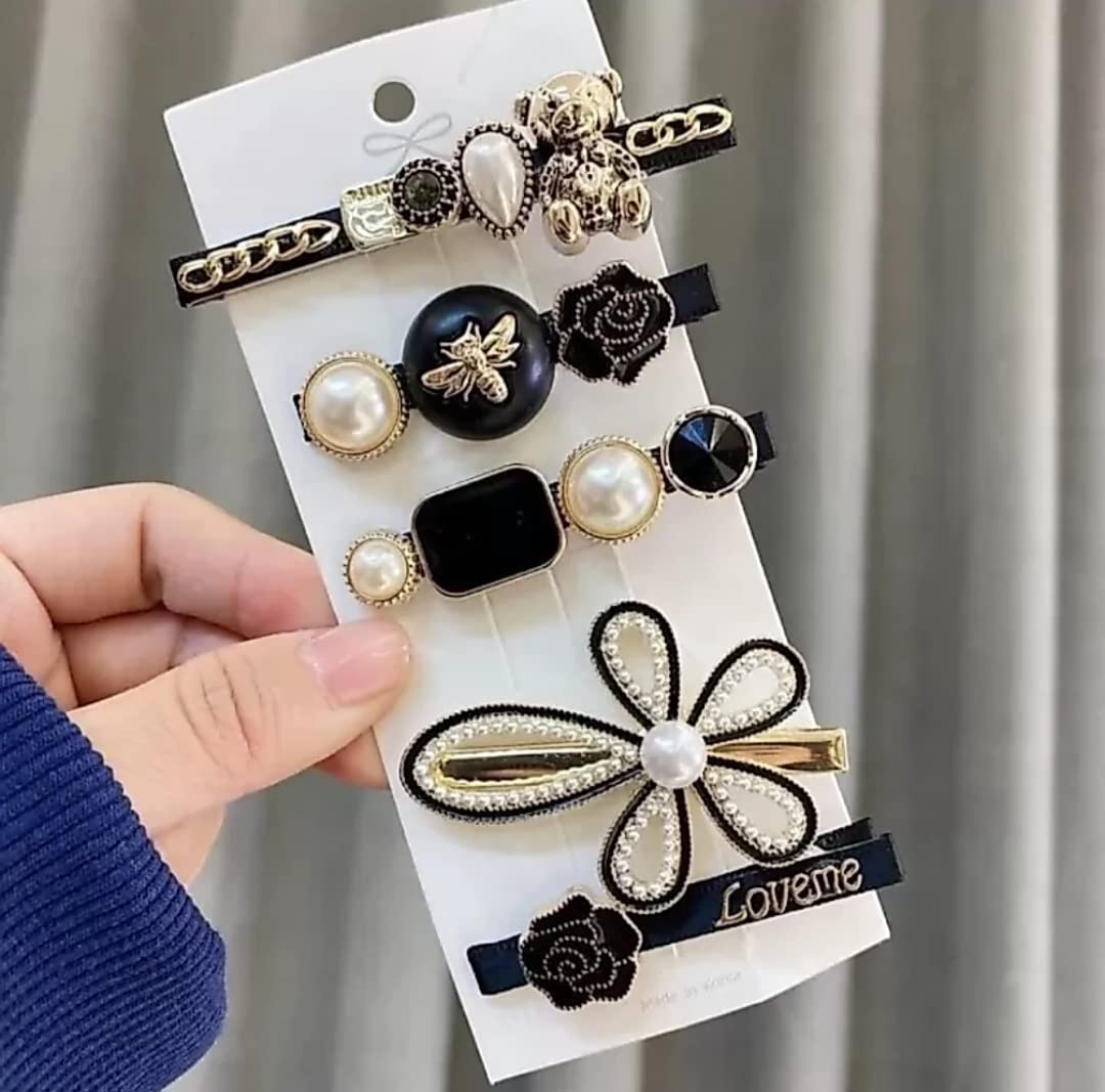 Sonpal Geometric Hollow Hair Clips for Women - 5-Pack Korean Style Hairpins for Daily Styling
