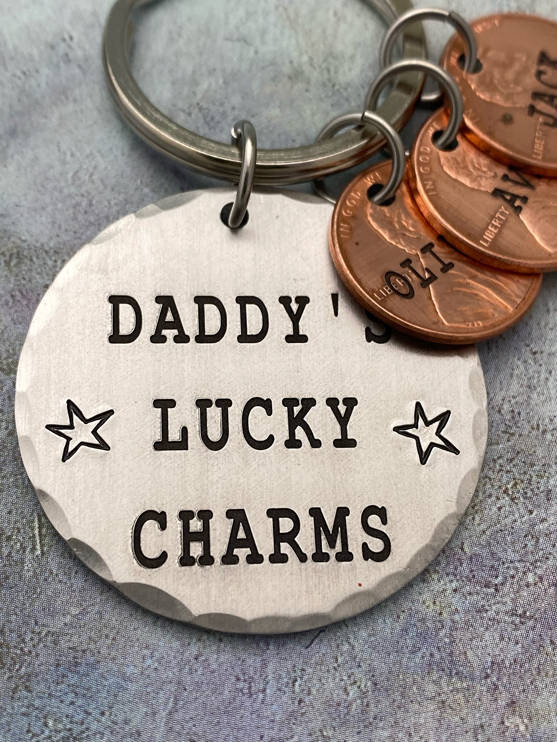 Personalized Daddy Keychain - Custom Name Keychain for Father's Day, Lucky Penny Keychain Gift for Husband, Dad & Grandfather - Perfect for Car Keys, House Keys & Special Occasions
