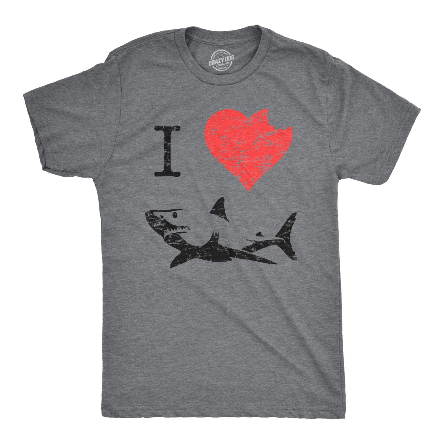 Funny I Love Sharks Graphic T-Shirt for Dad - Vintage Daddy Shark Tee Gift for Men - Perfect for Father's Day, Birthday & Casual Wear