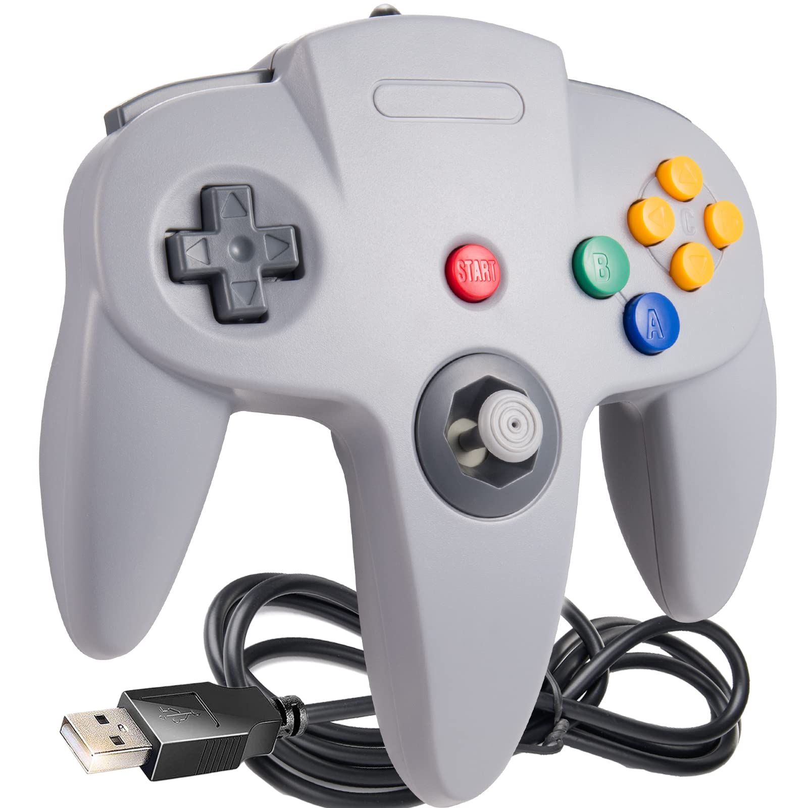 USB N64 Controller for PC, MAC, Linux - Plug & Play Gaming for Retro Emulators