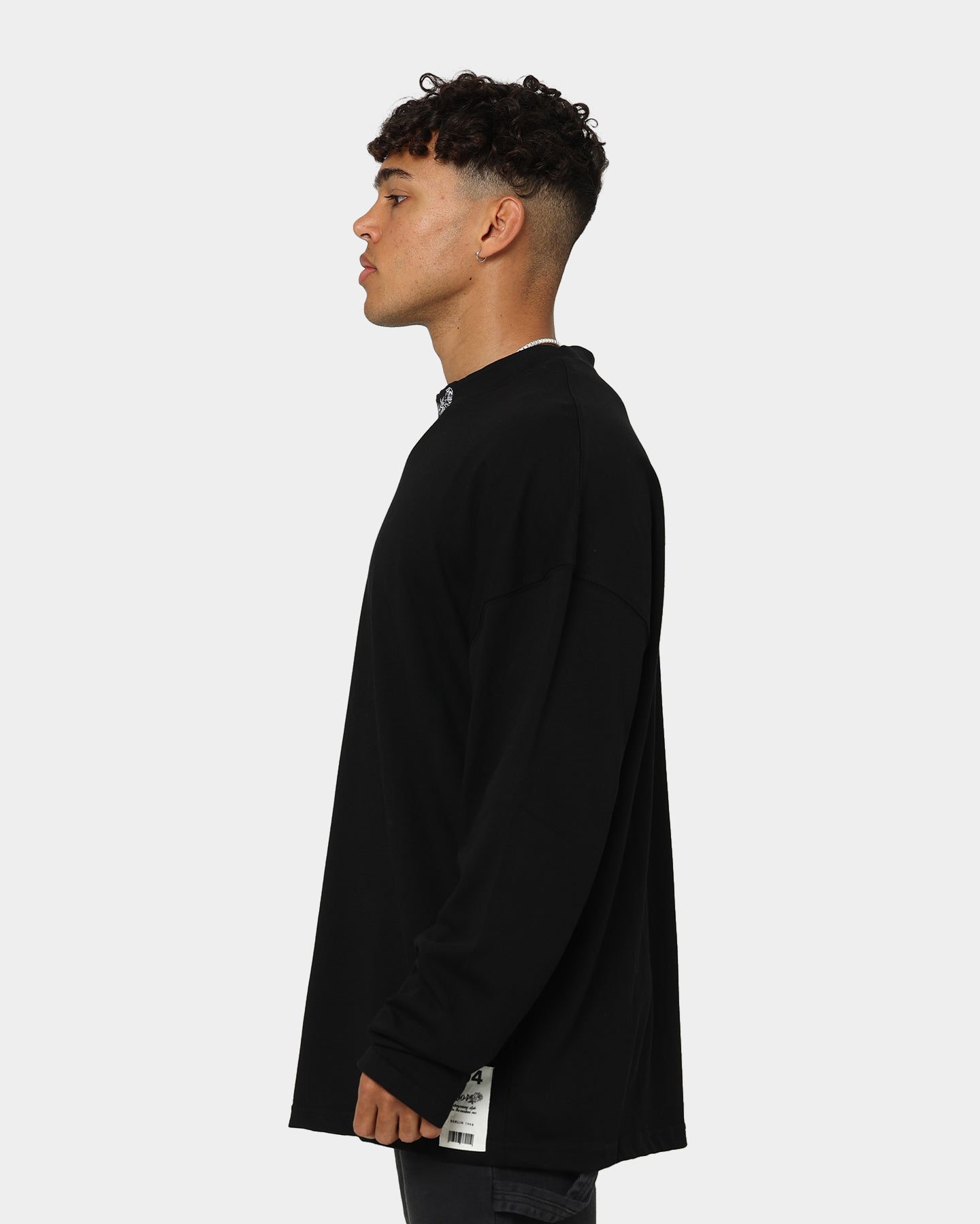 404 High Neck Long Sleeve T-Shirt for Women - Slim Fit Basic Black Top for Everyday Wear, Workout & Layering