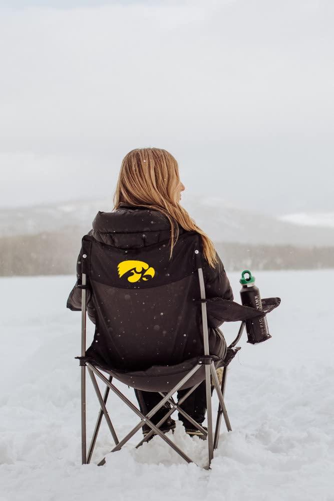 PICNIC TIME NCAA PTZ Portable Camping Chair - Lightweight Folding Beach Chair with Carry Bag for Outdoor, Picnic, Sports Events (Black) - Perfect for Camping, Beach, Backyard, and Tailgating