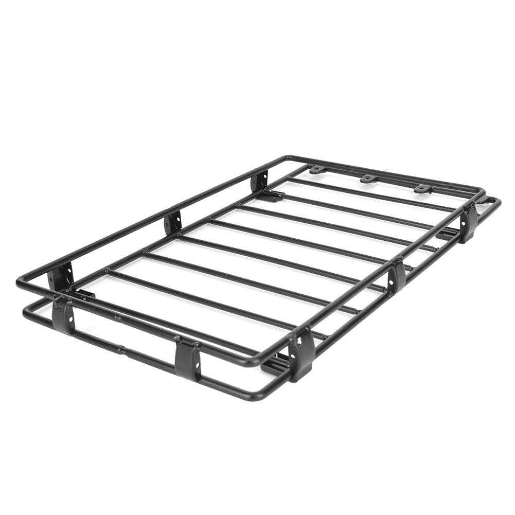 Drfeify RC Roof Luggage Rack - Heavy Duty Metal Roof Rack Accessory with Screws for LC80 RC Car Model (Black) | Perfect for Off-Road Adventures & RC Car Customization