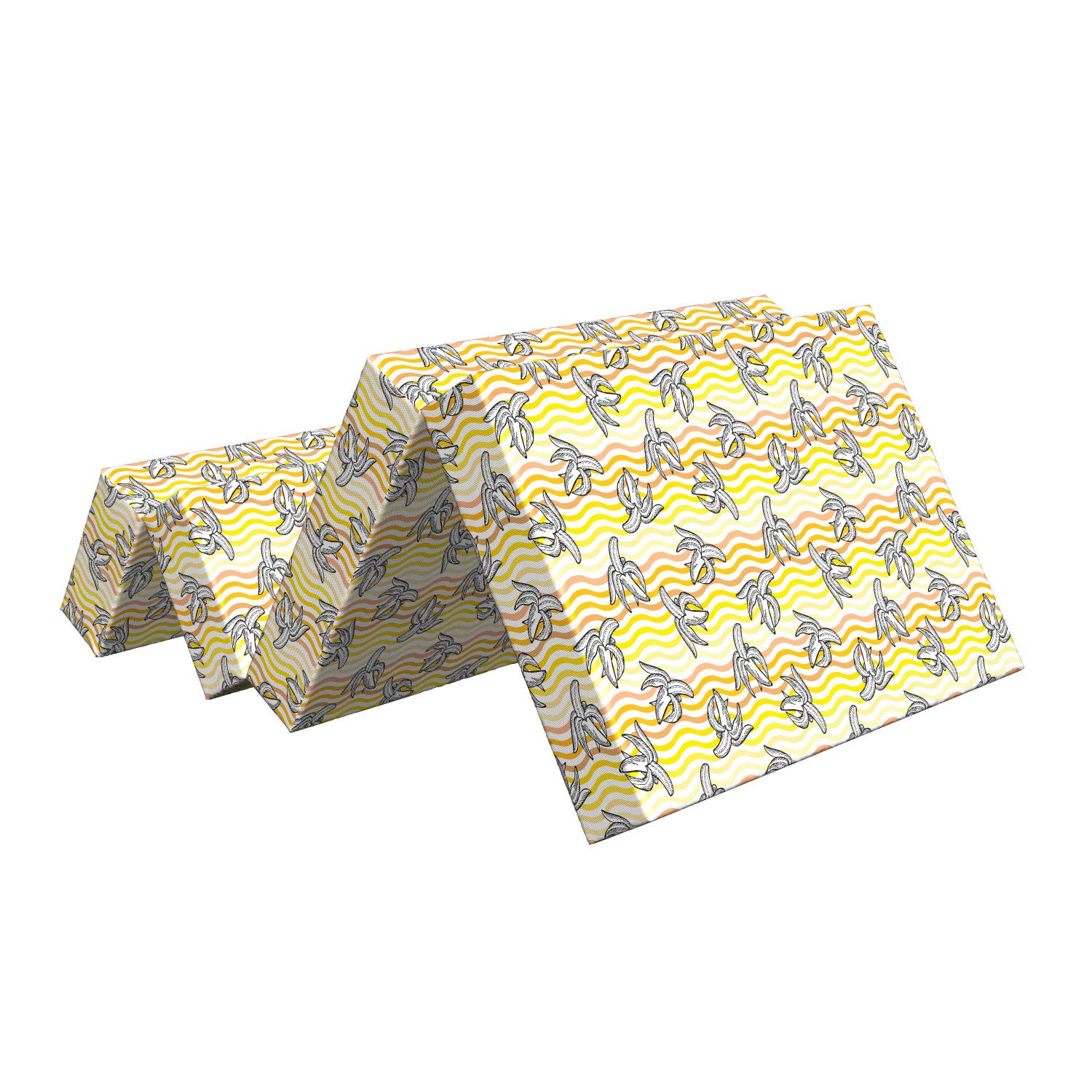Ambesonne Foldable Mattress with Banana Sketch Design - 74.8