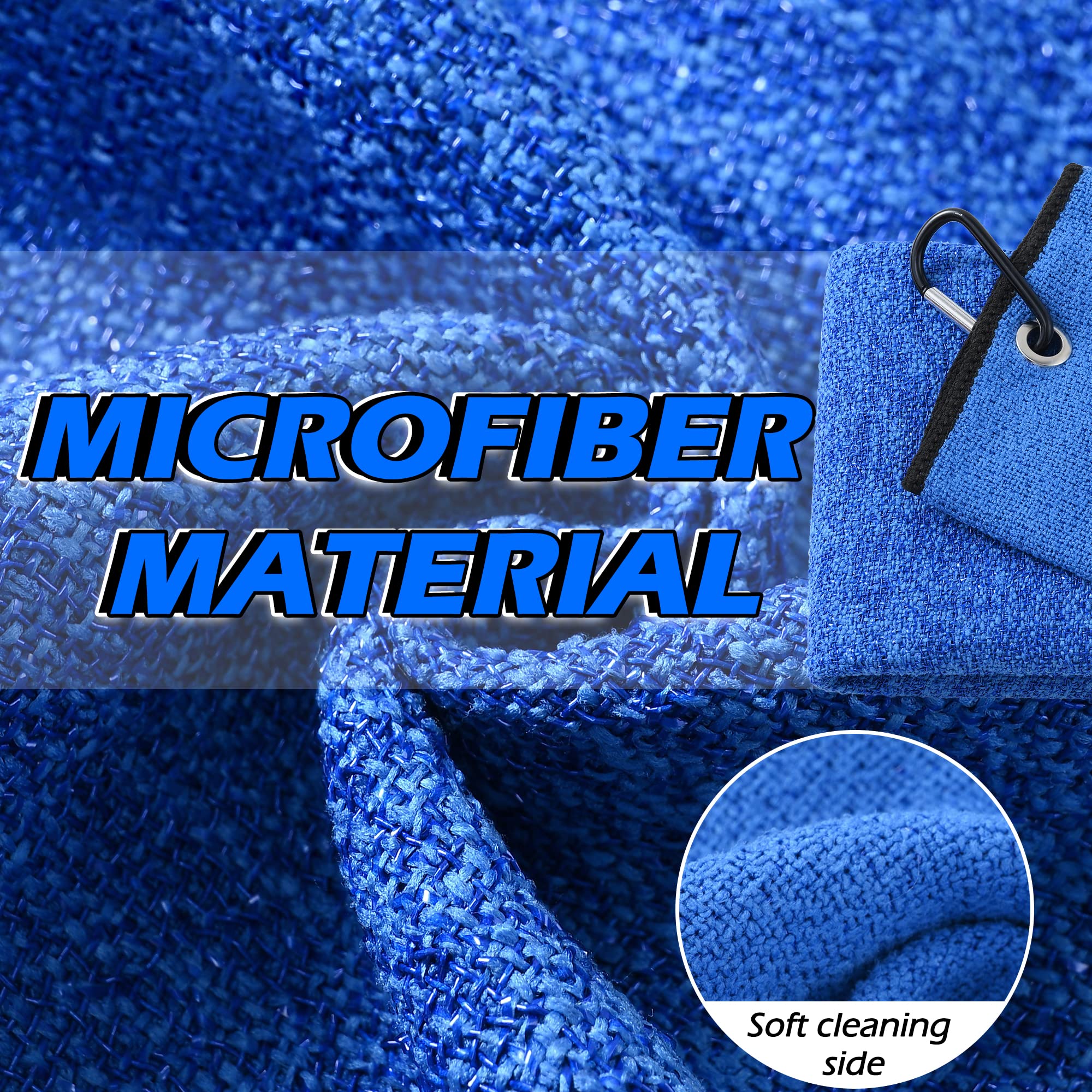 Tri-fold Golf Towel - Dual-Sided for Club & Ball Cleaning | Multi-use Sports Towel for Golfers