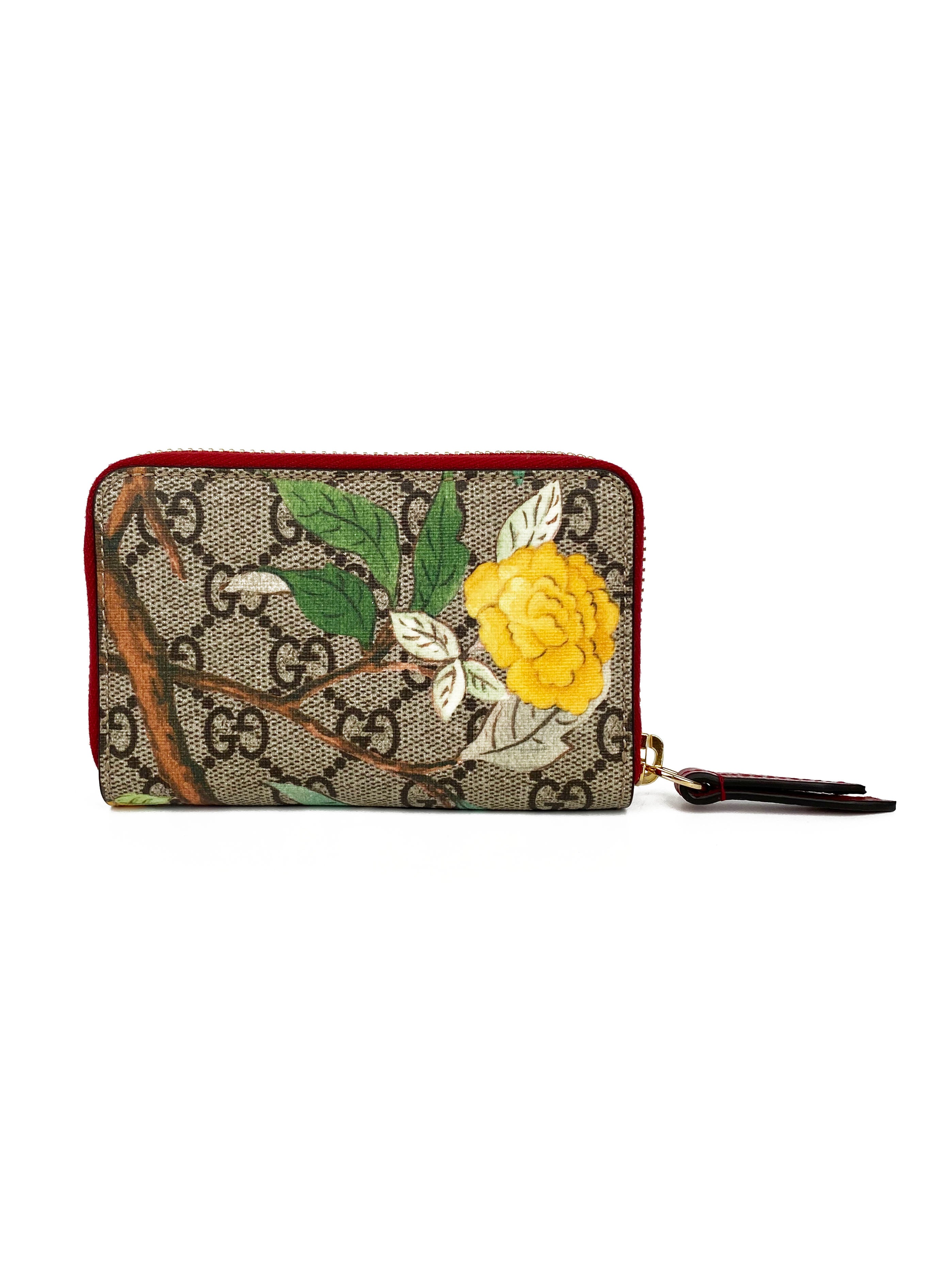 Gucci GG Supreme Tian Card Holder Wallet - Luxury Slim ID Credit Card Case for Women & Men - Perfect for Travel, Business & Everyday Use