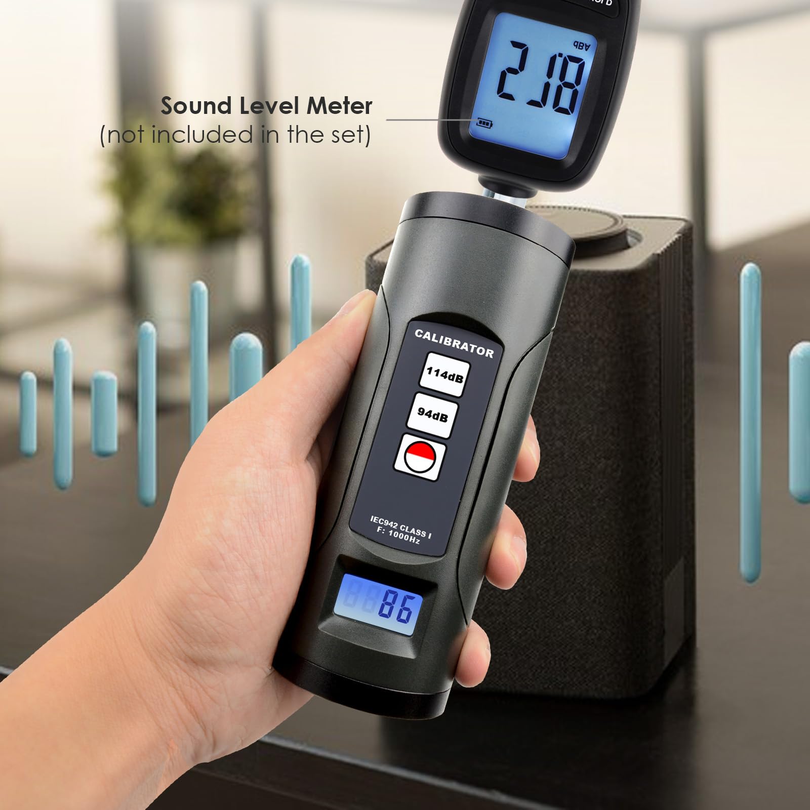 Professional Digital Sound Level Calibrator 94dB & 114dB - Precision Decibel Meter for 1