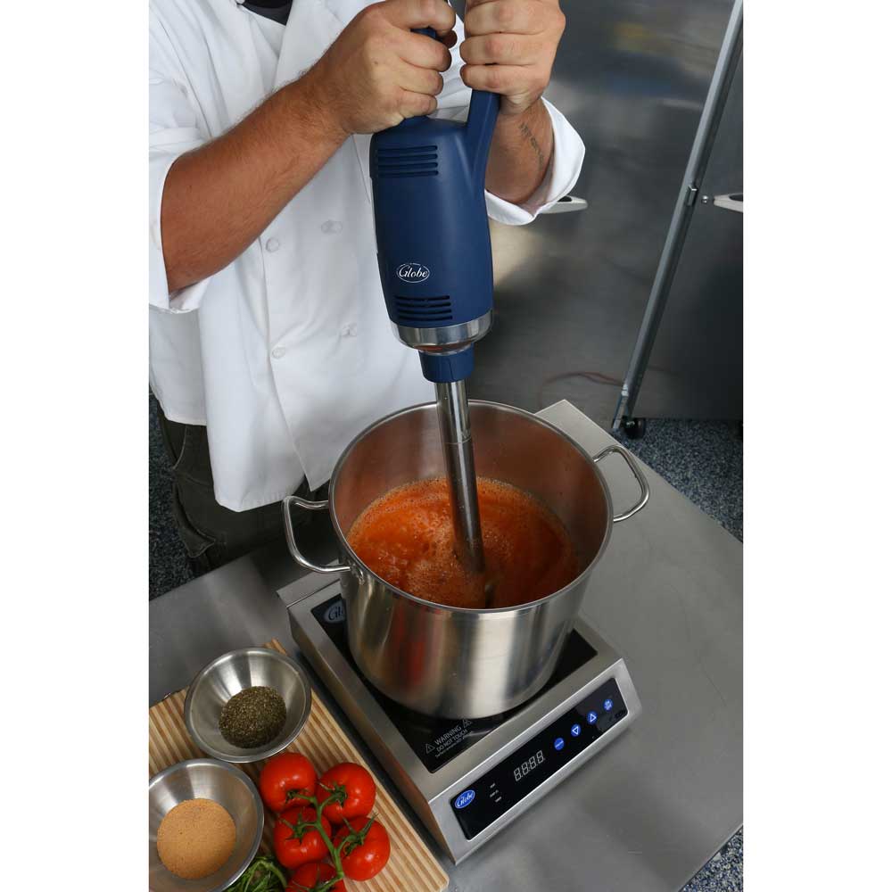 **Globe GIB750 14 Heavy Duty Immersion Blender - 750W High-Power Hand Blender with Stainless Steel Blade - Perfect for Smoothies, Soups, Sauces & Purees**