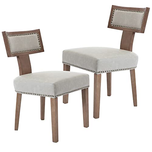 Nailhead Trim, Grey Faux Leather